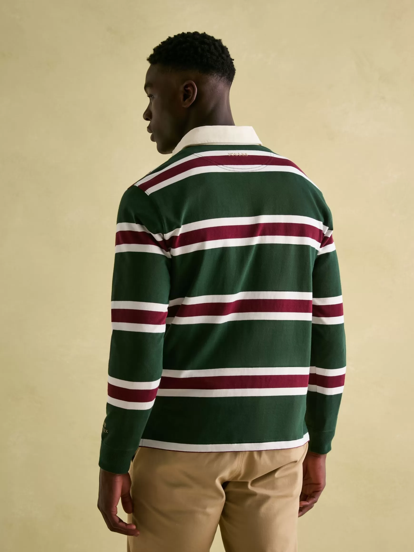 Onside Green & Red Striped Rugby Shirt^Joules Flash Sale