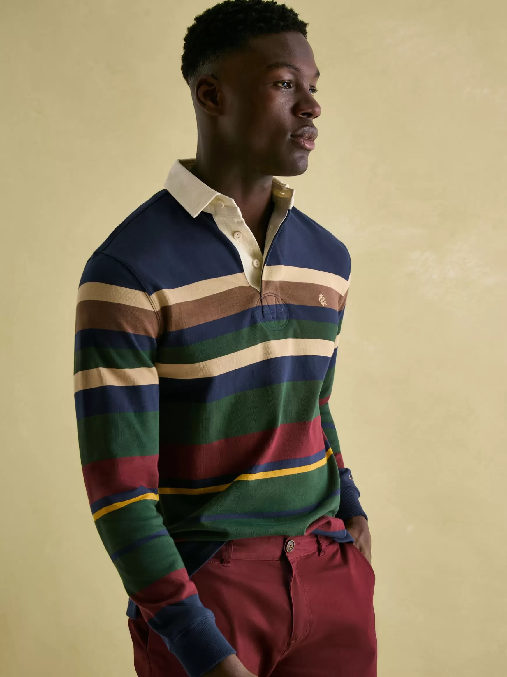 Onside Striped Rugby Shirt^Joules Shop