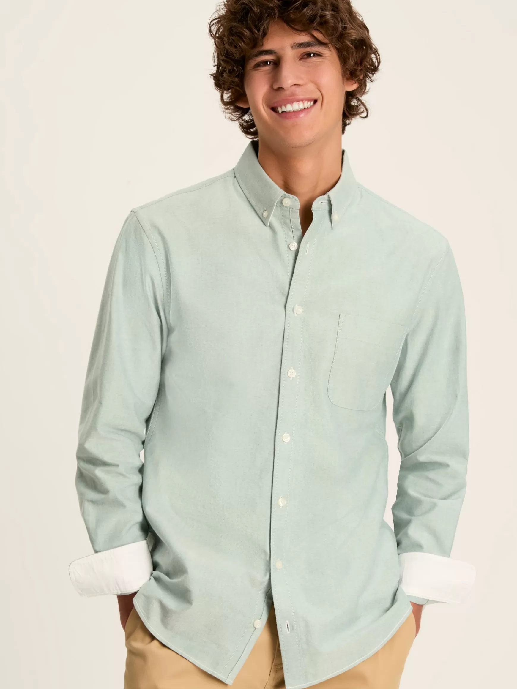 Oxford Sage Green Long Sleeve Classic Fit Shirt^Joules Sale