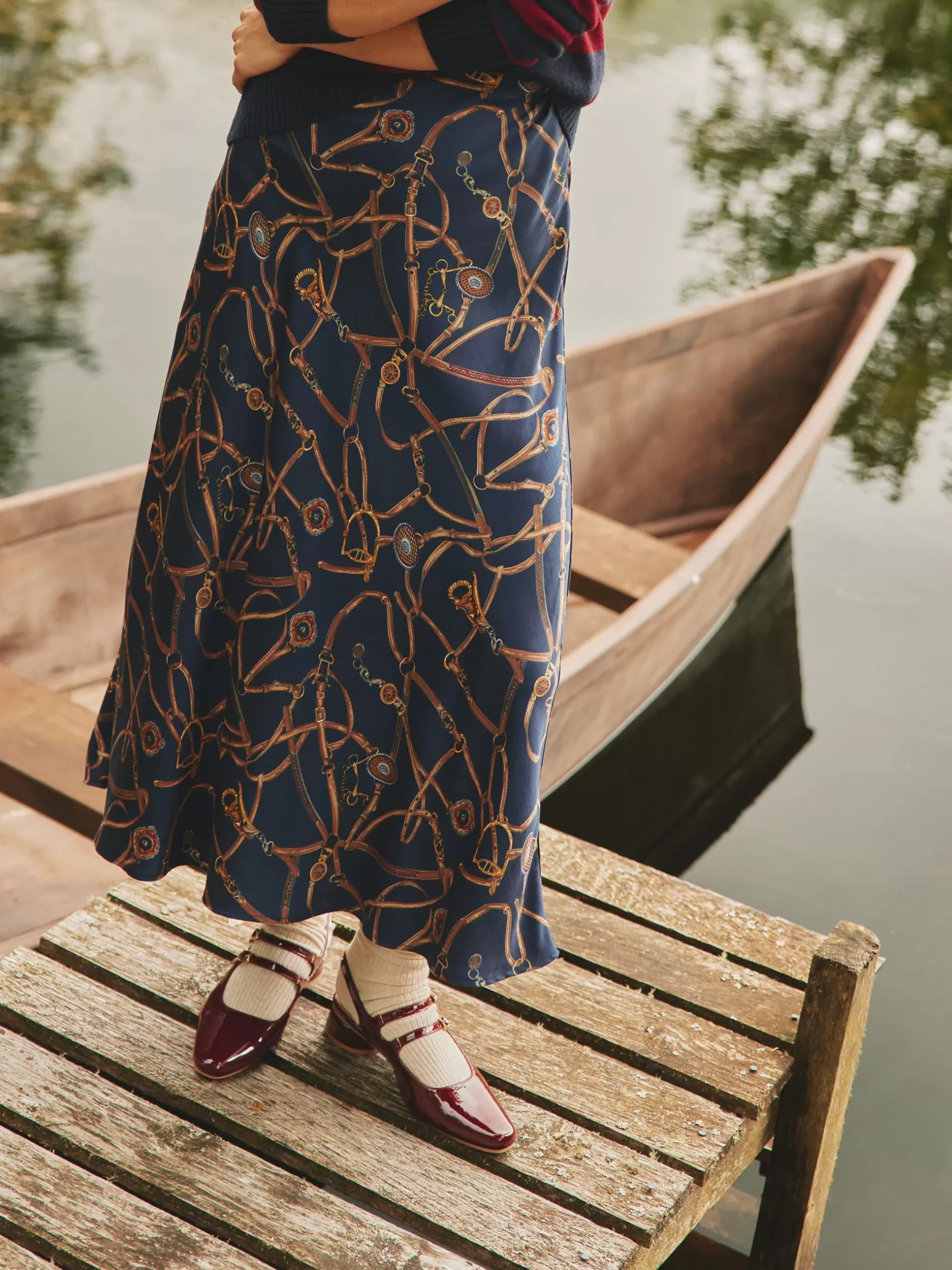 Penelope Satin Midi Skirt^Joules Discount