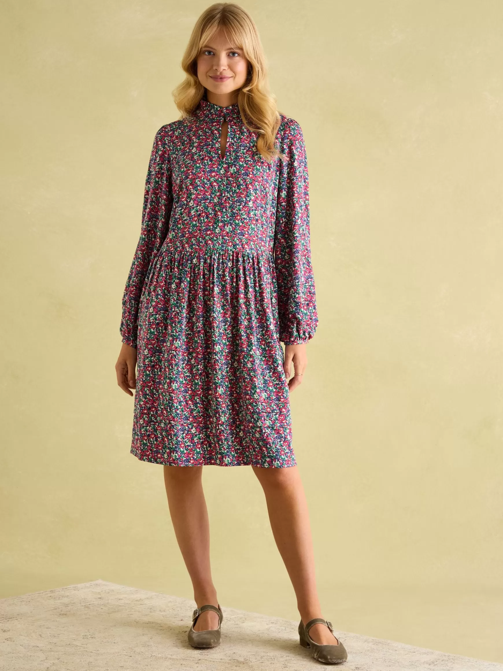 Petunia Frill Neck Dress^Joules Shop