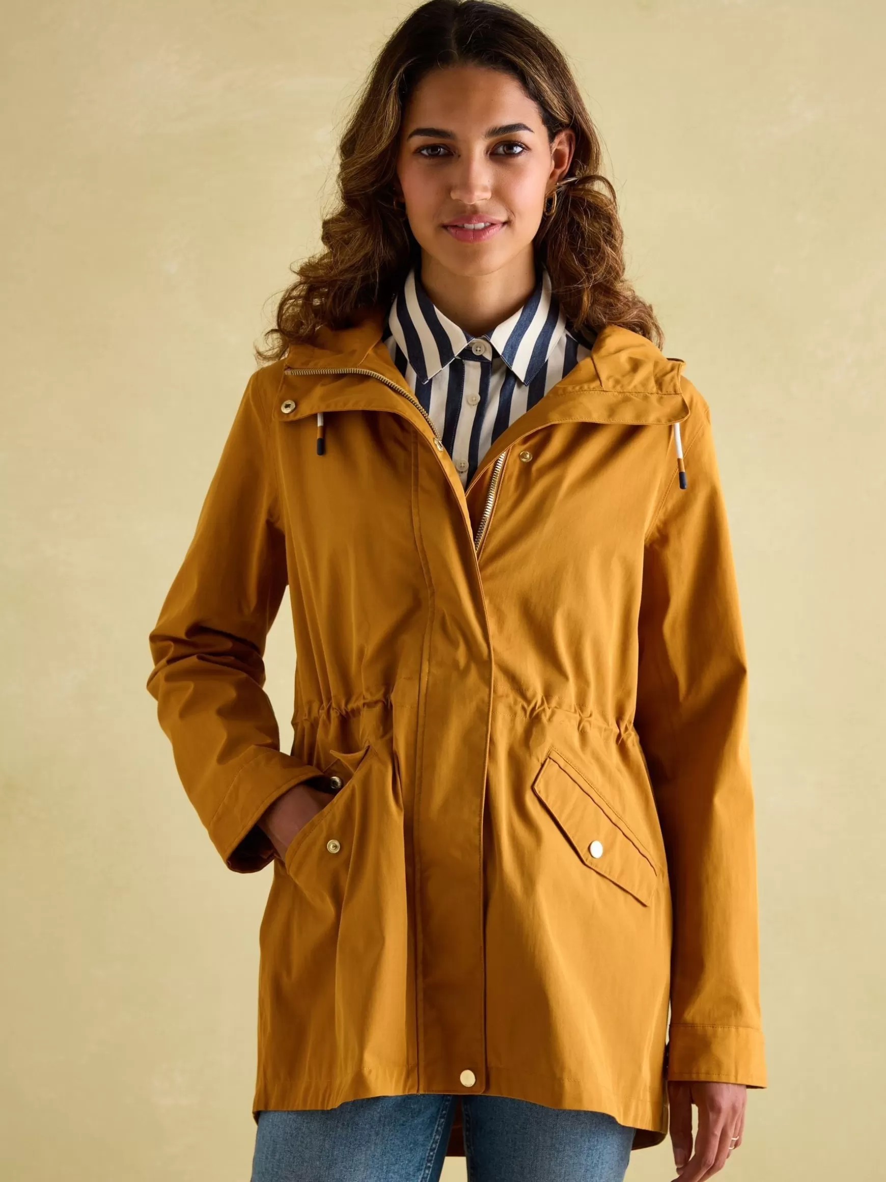 Portwell Dark Yellow Waterproof Raincoat With Hood^Joules Clearance