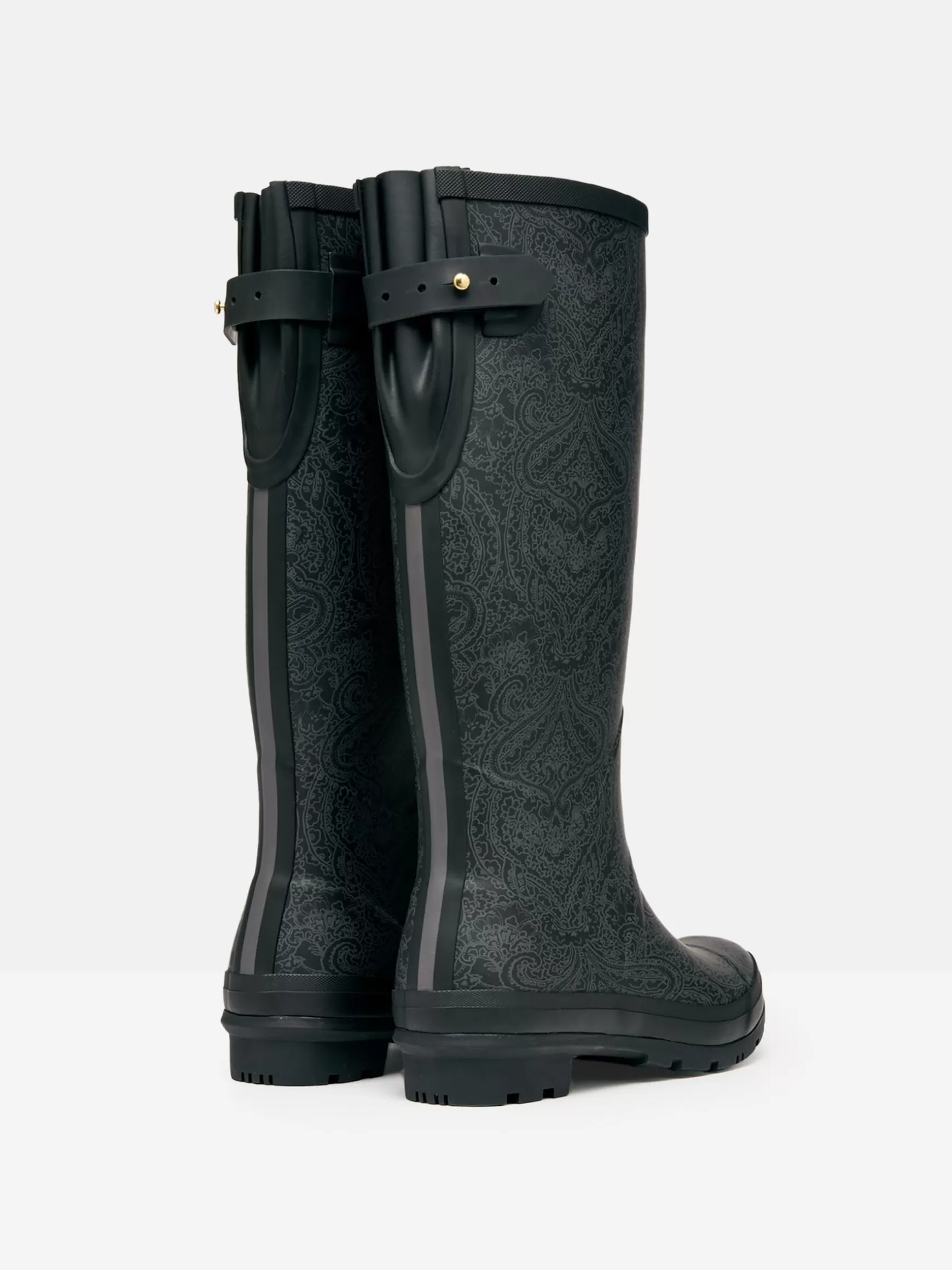 Printed Black Paisley Adjustable Tall Wellies^Joules Cheap