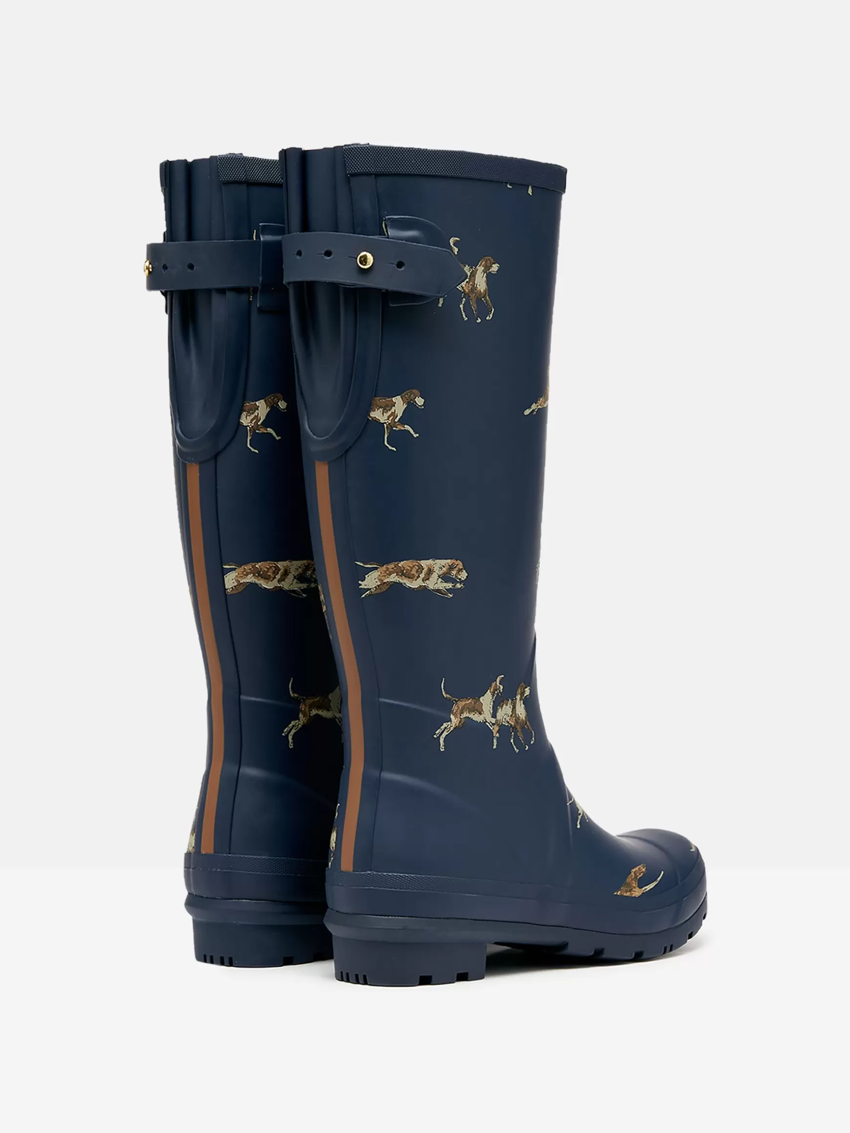 Printed Navy Blue Dog Print Adjustable Tall Wellies^Joules Online