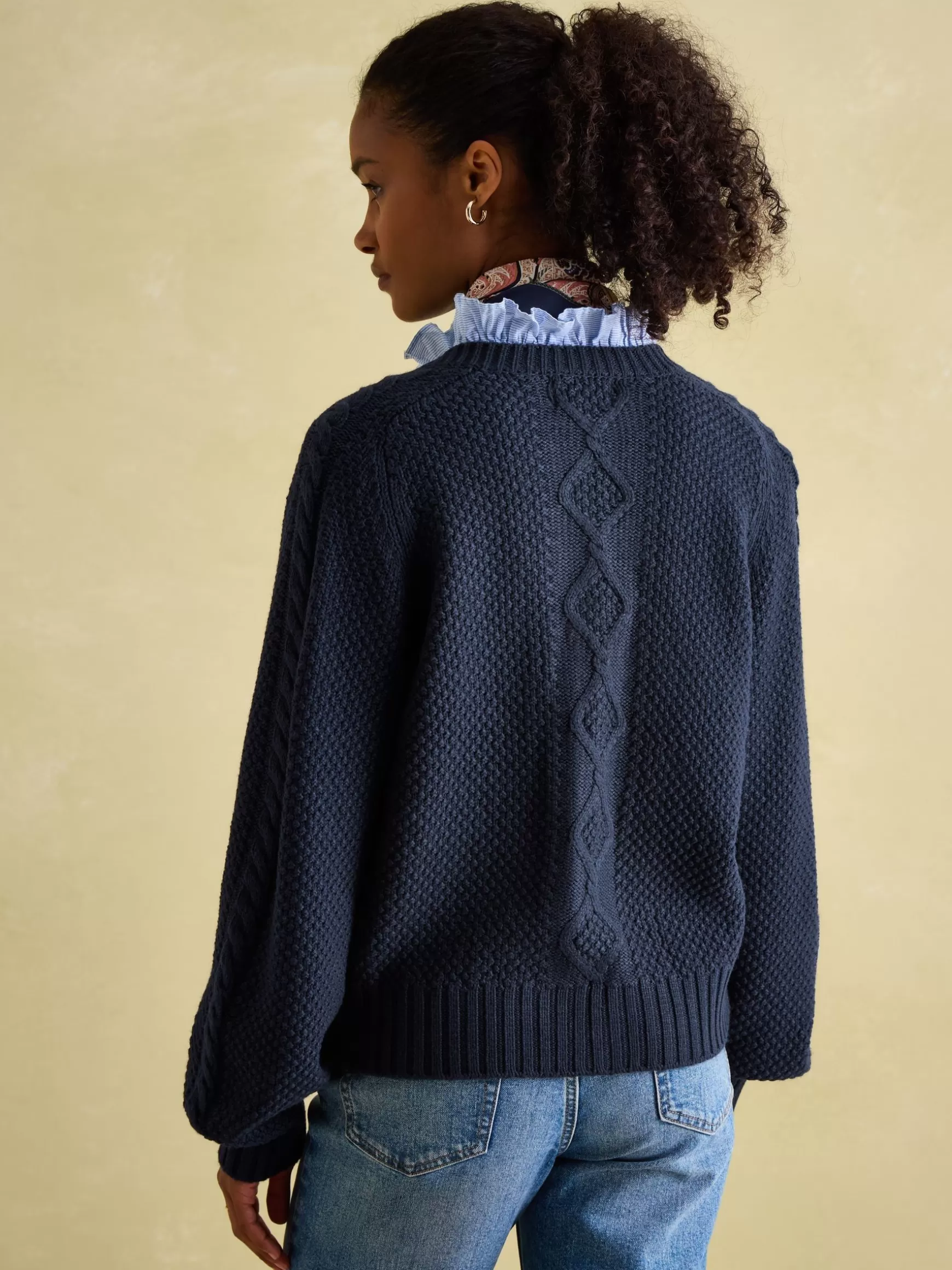Rafferty Navy Blue Cable Knit Cardigan^Joules Best