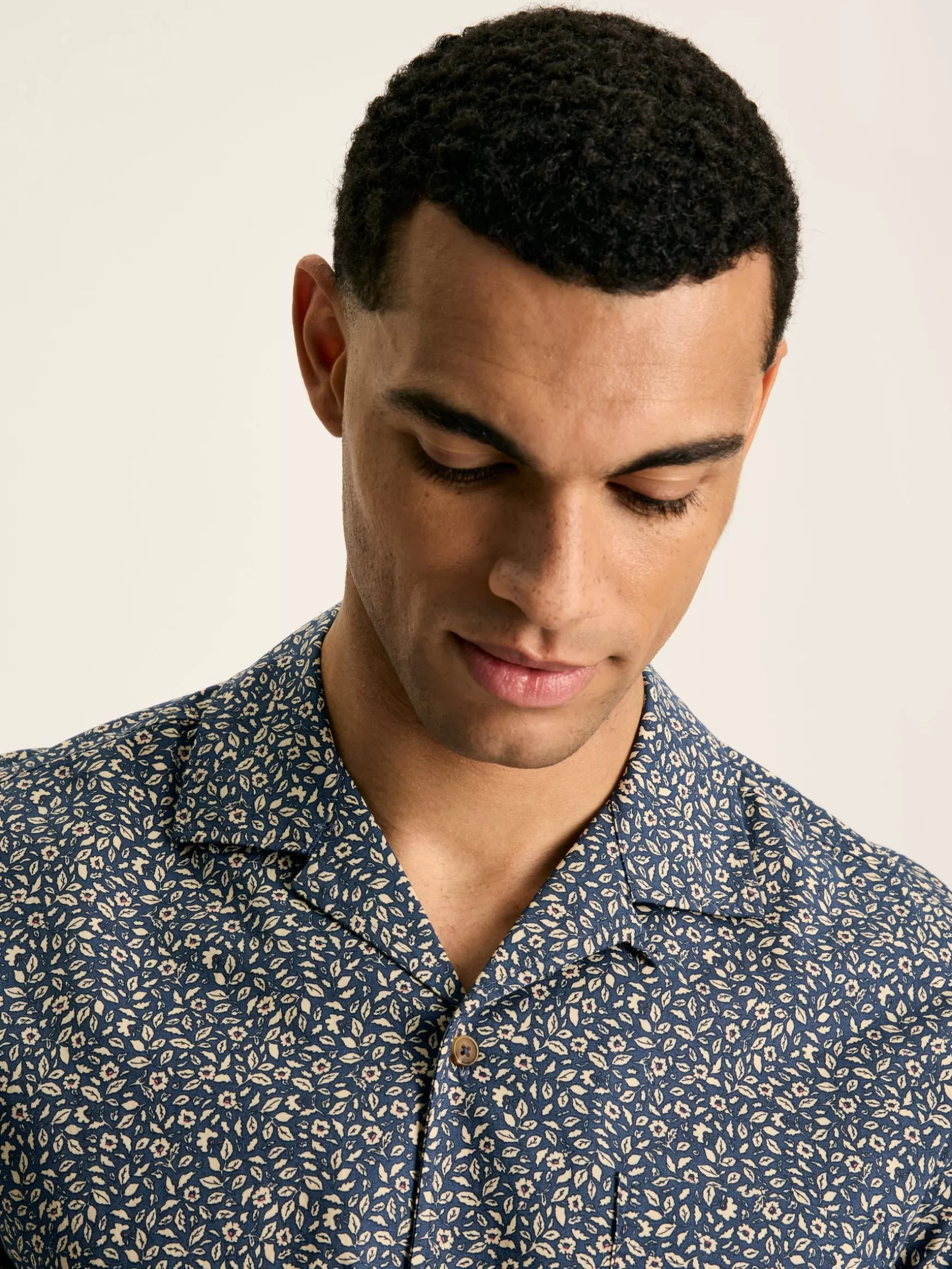 Revere Blue Floral Printed Short Sleeve Shirt^Joules Outlet
