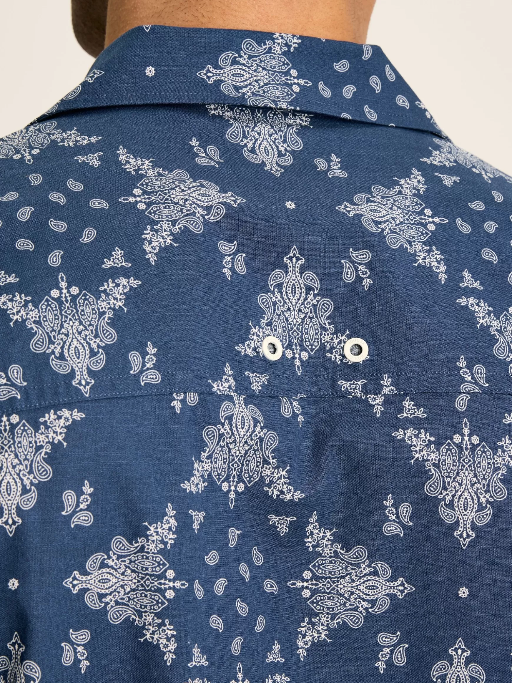 Revere Navy Blue Paisley Printed Short Sleeve Shirt^Joules Hot