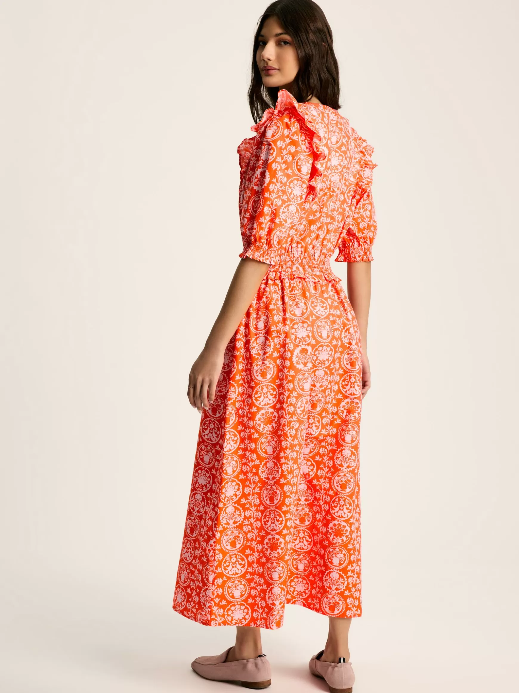 Rosalie V-Neck Frill Dress^Joules Outlet