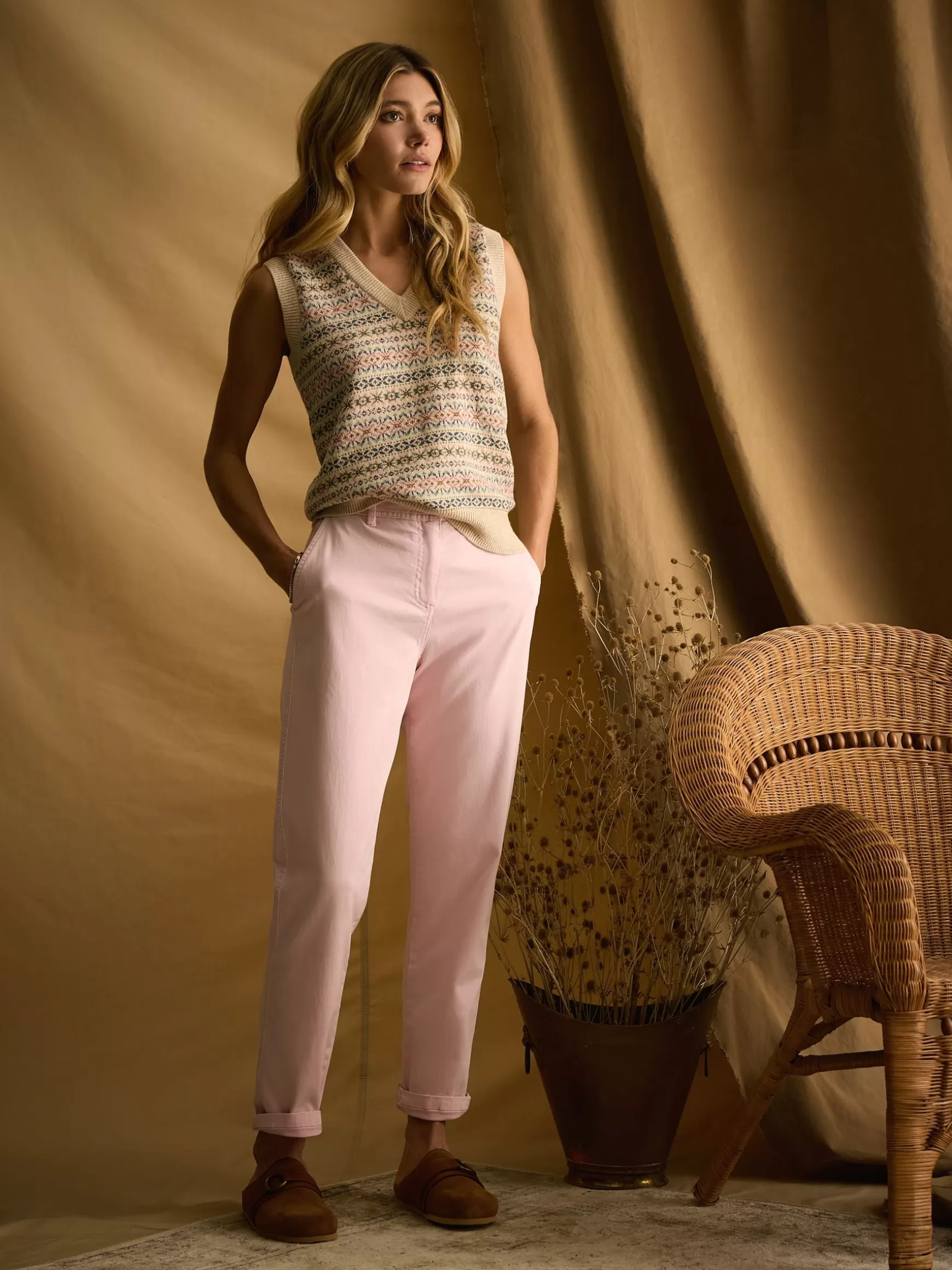 Rose Pink Slim Fit Chino Trousers^Joules Outlet