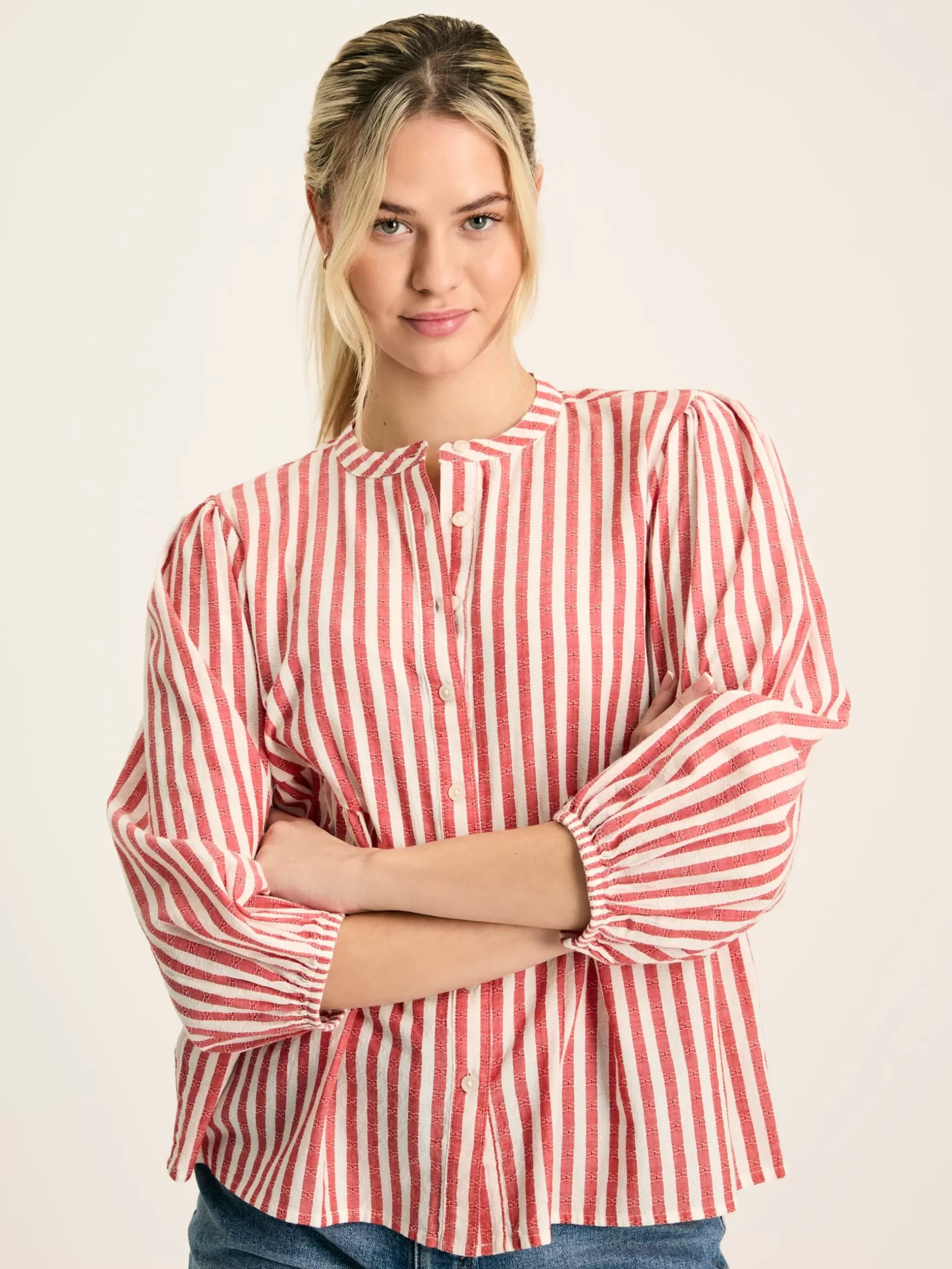 Rowan Gathered Sleeve Blouse^Joules New