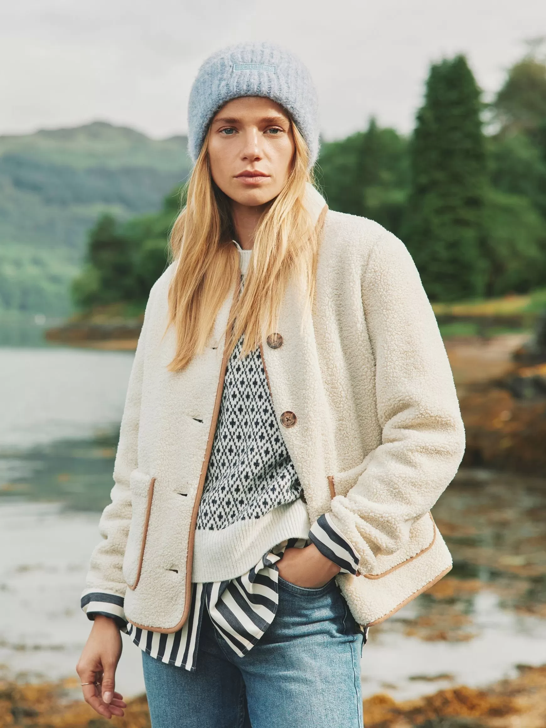 Sadie Button Down Fleece Jacket^Joules Outlet