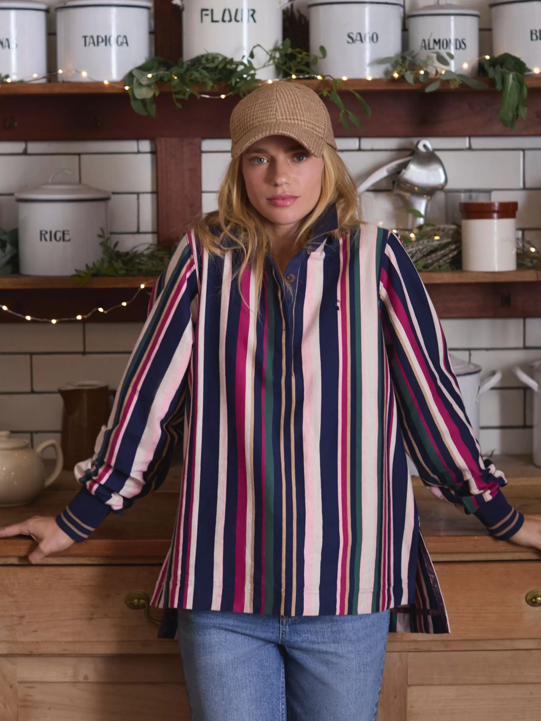 Sammie Multi Striped Heavyweight Cotton Rugby Shirt^Joules Flash Sale
