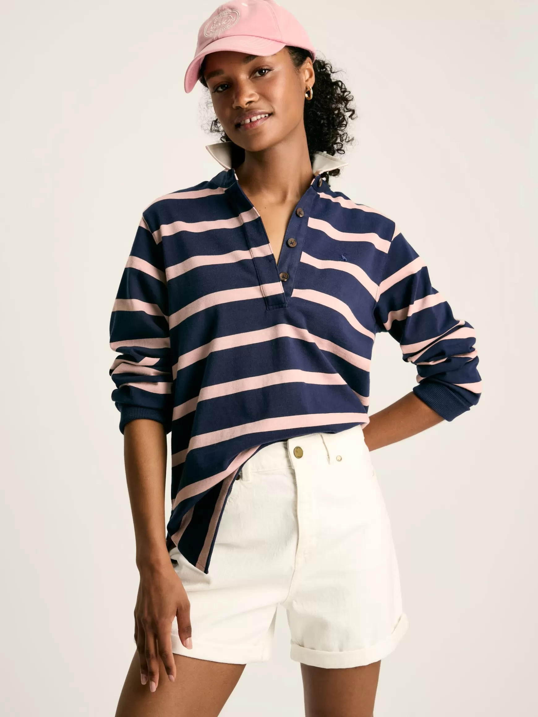 Sammie Navy Blue Striped Heavyweight Cotton Rugby Shirt^Joules Best Sale