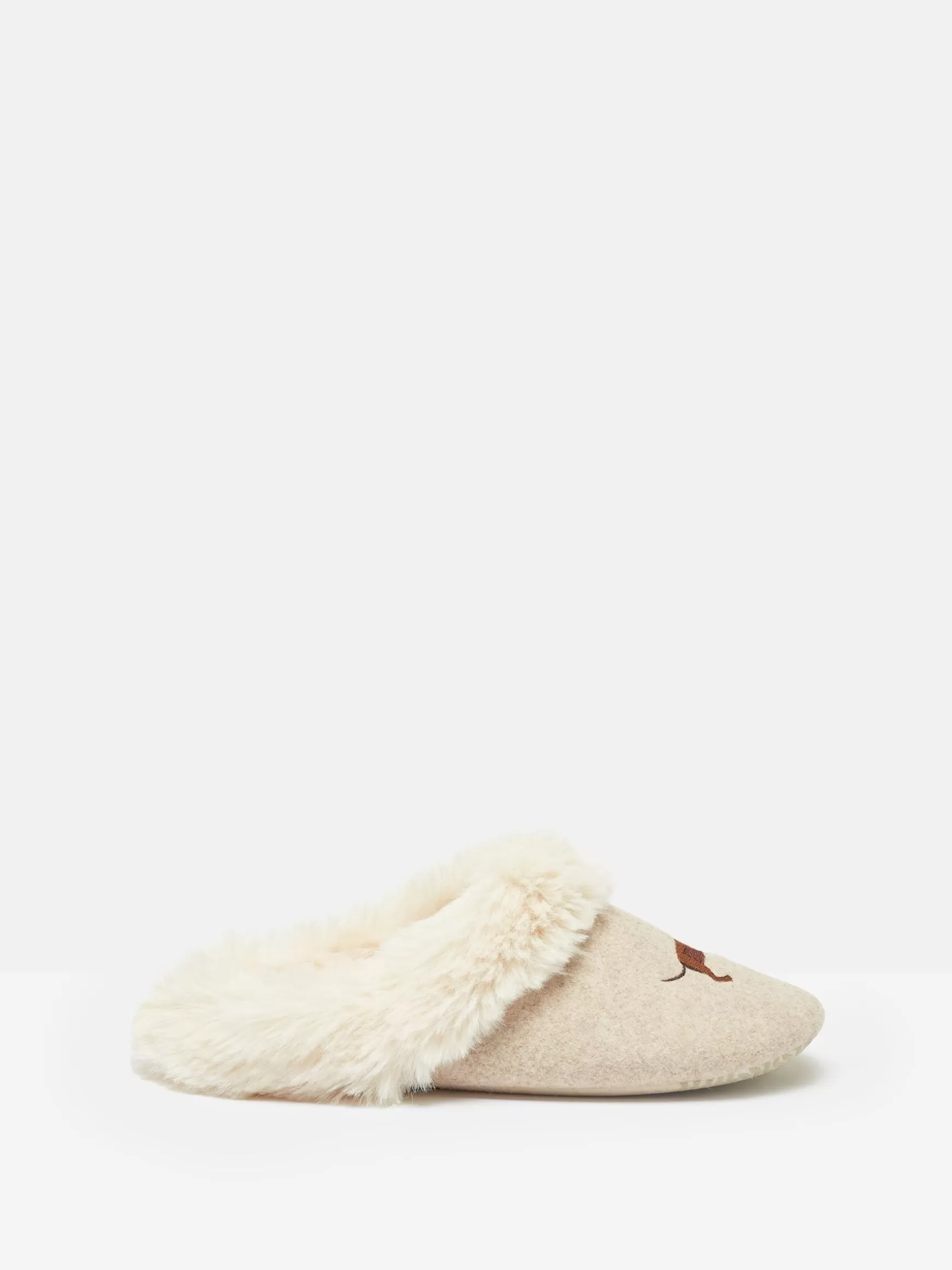 Slippet Luxe Natural Dachshund Embroided Slippers^Joules New