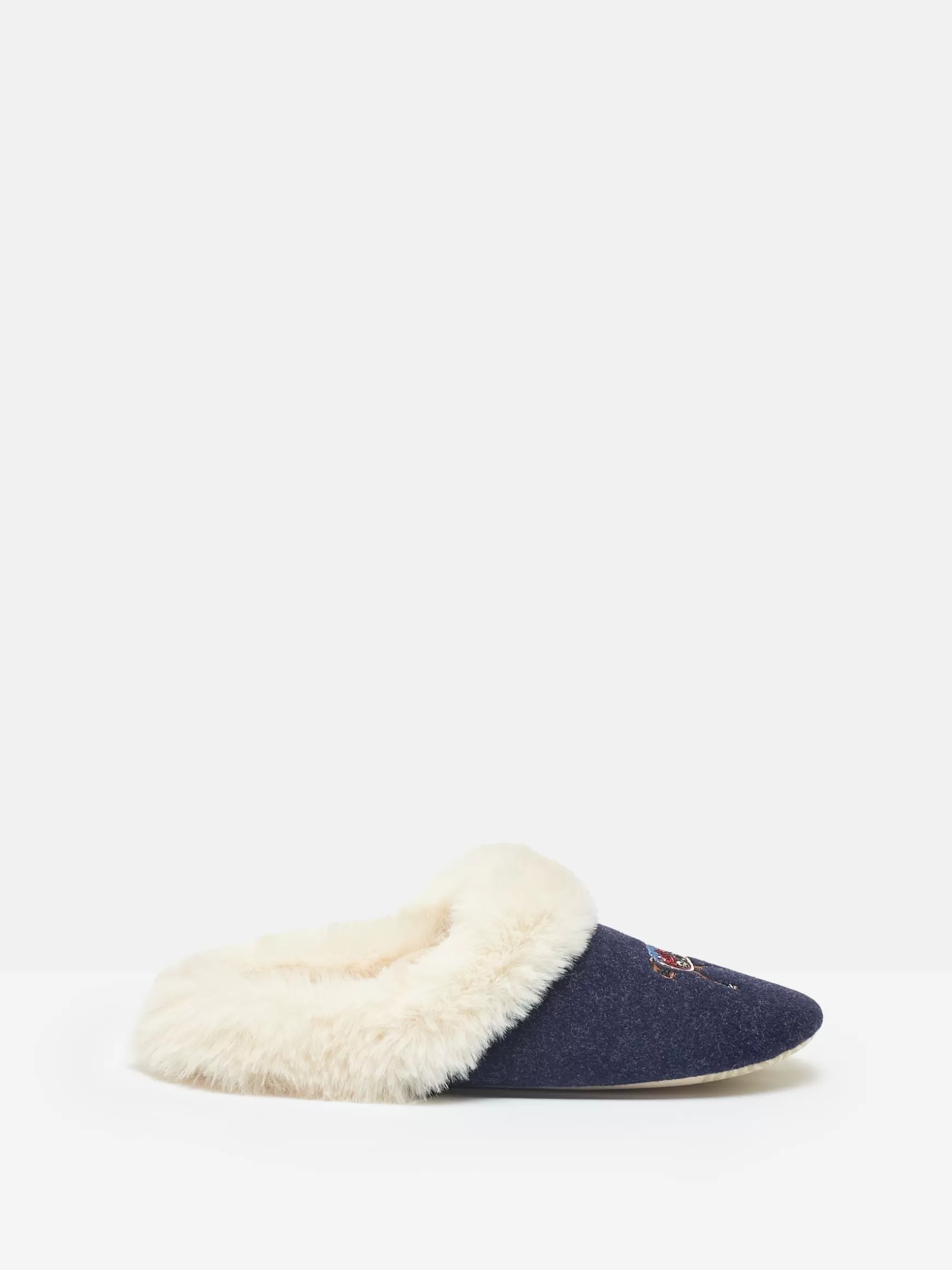 Slippet Luxe Navy Blue Horse Embroided Slippers^Joules New