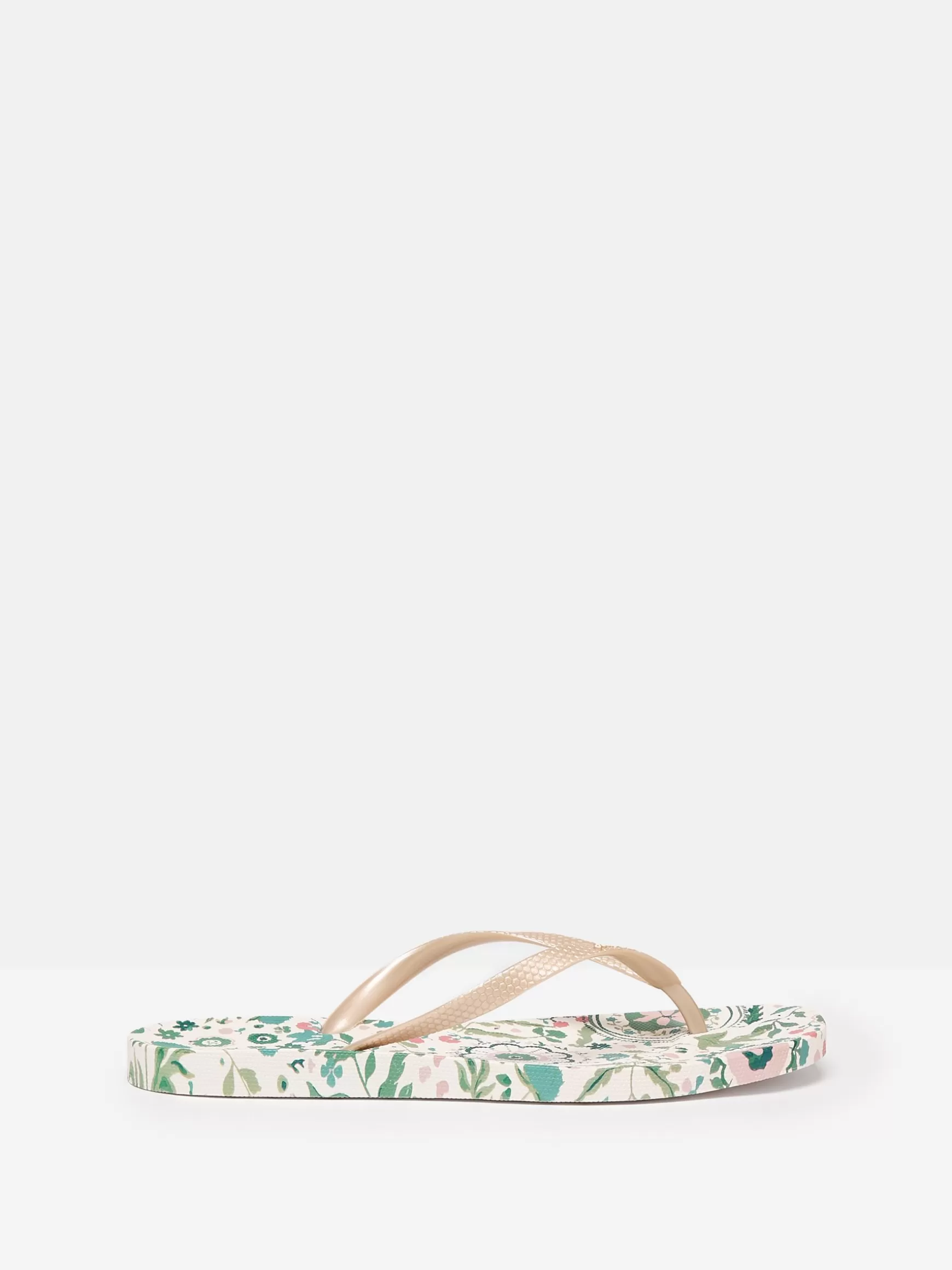 Sunvale Cream Floral Printed Flip Flops^Joules Outlet