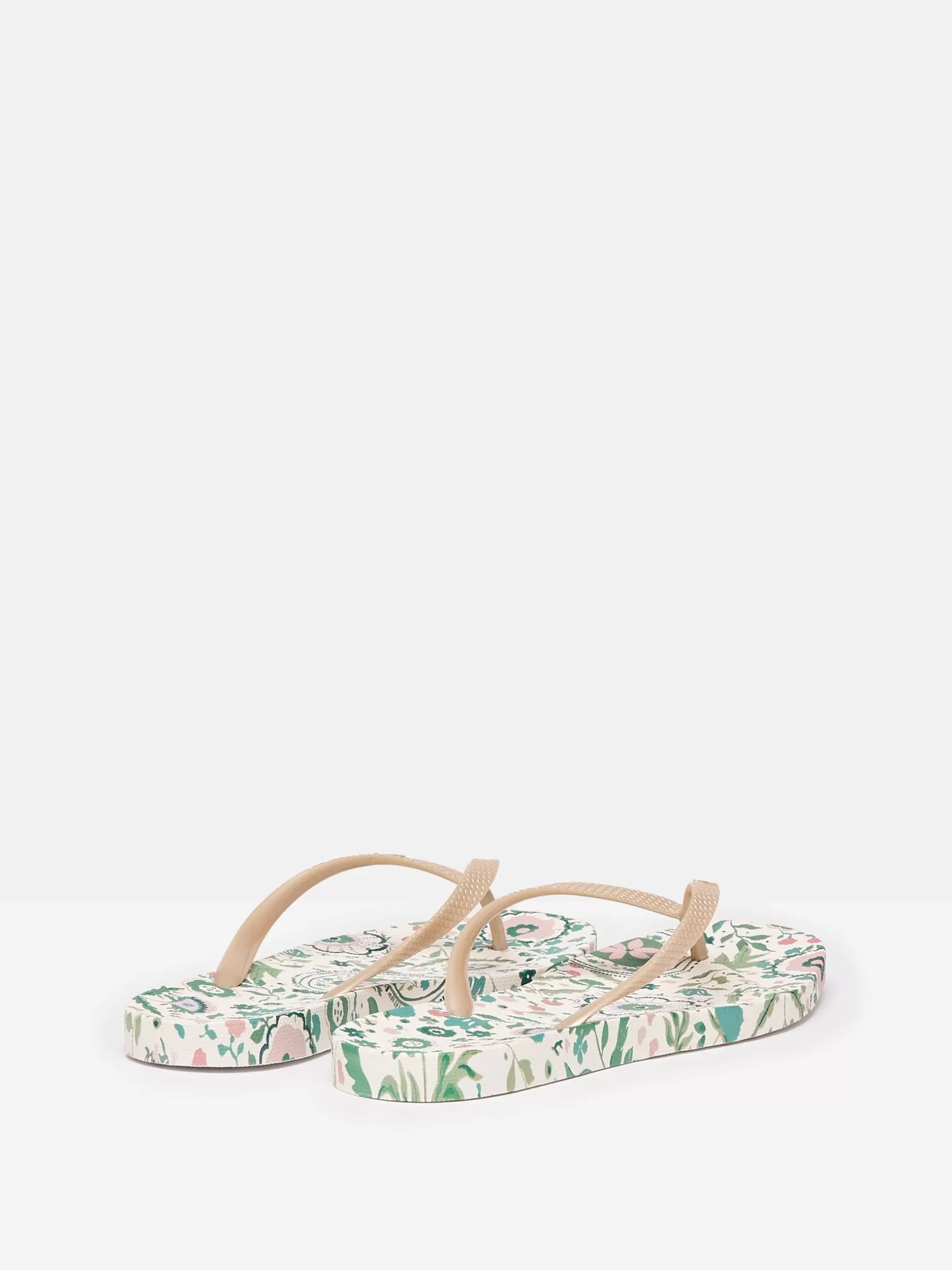 Sunvale Cream Floral Printed Flip Flops^Joules Outlet