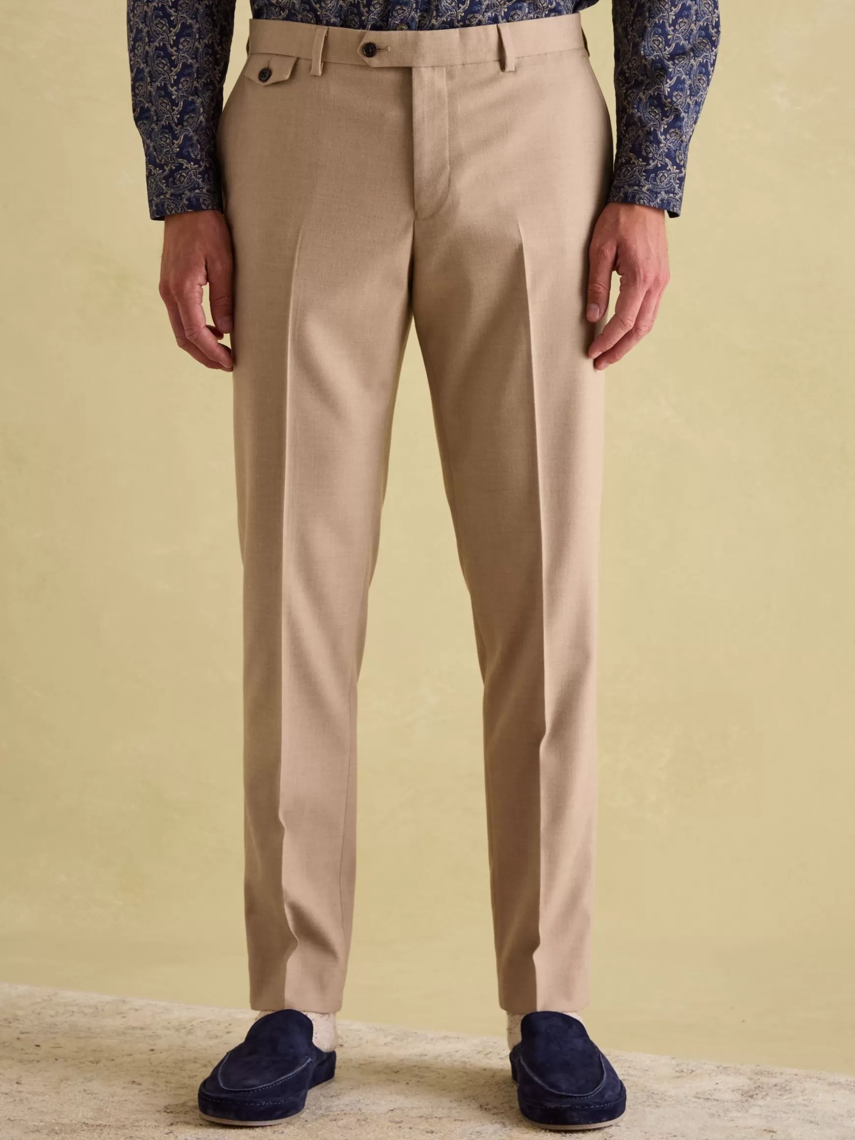 Tan Brown Slim Fit Flannel Suit Trousers^Joules Online