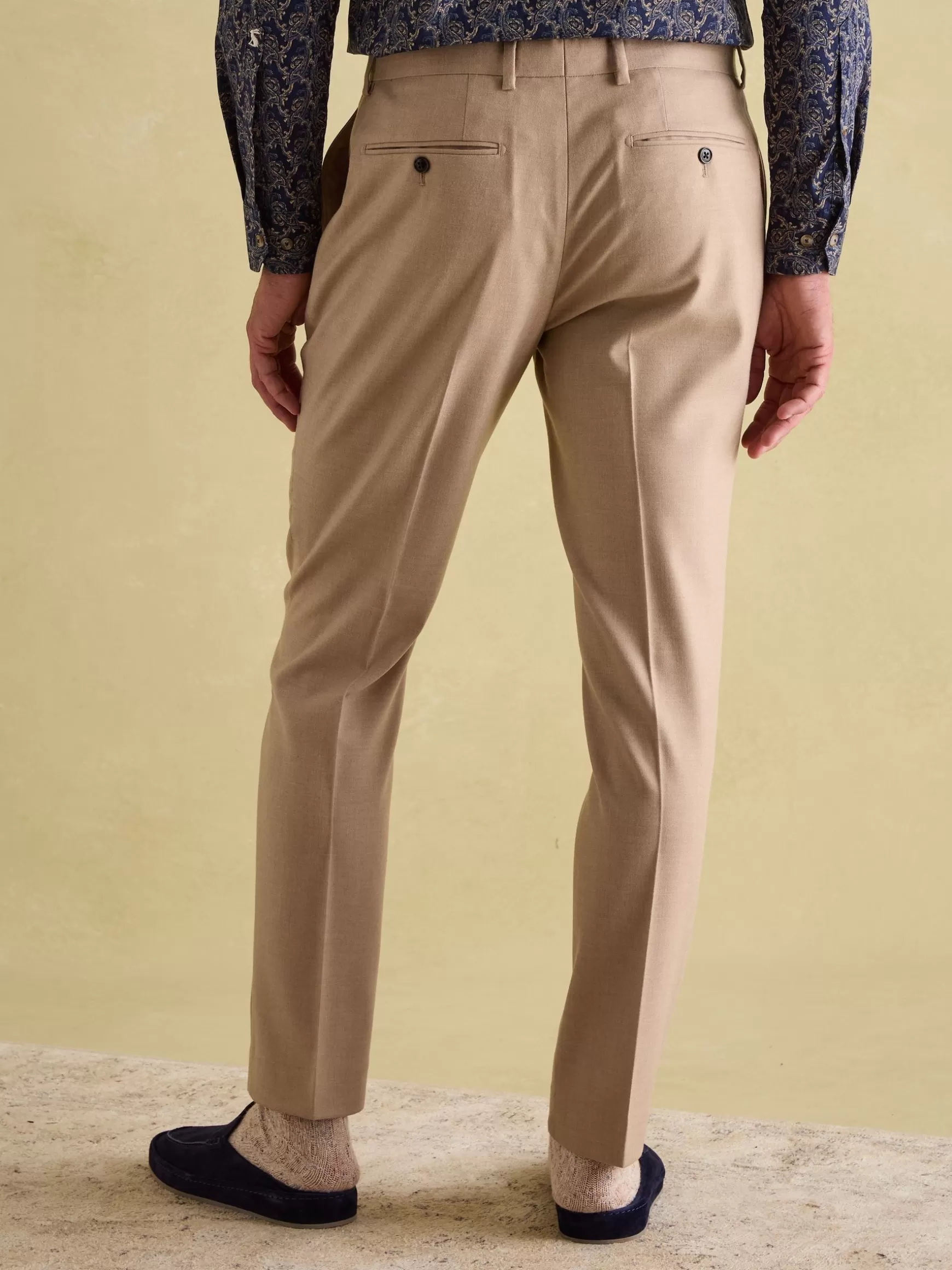 Tan Brown Slim Fit Flannel Suit Trousers^Joules Online