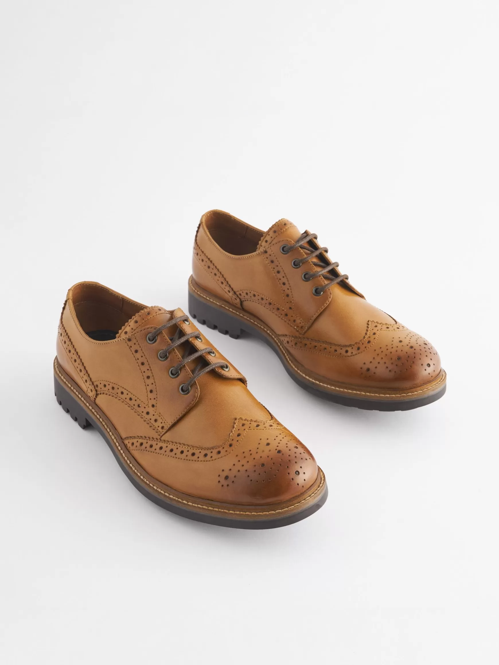 Tan Leather Cleated Brogues^Joules Outlet