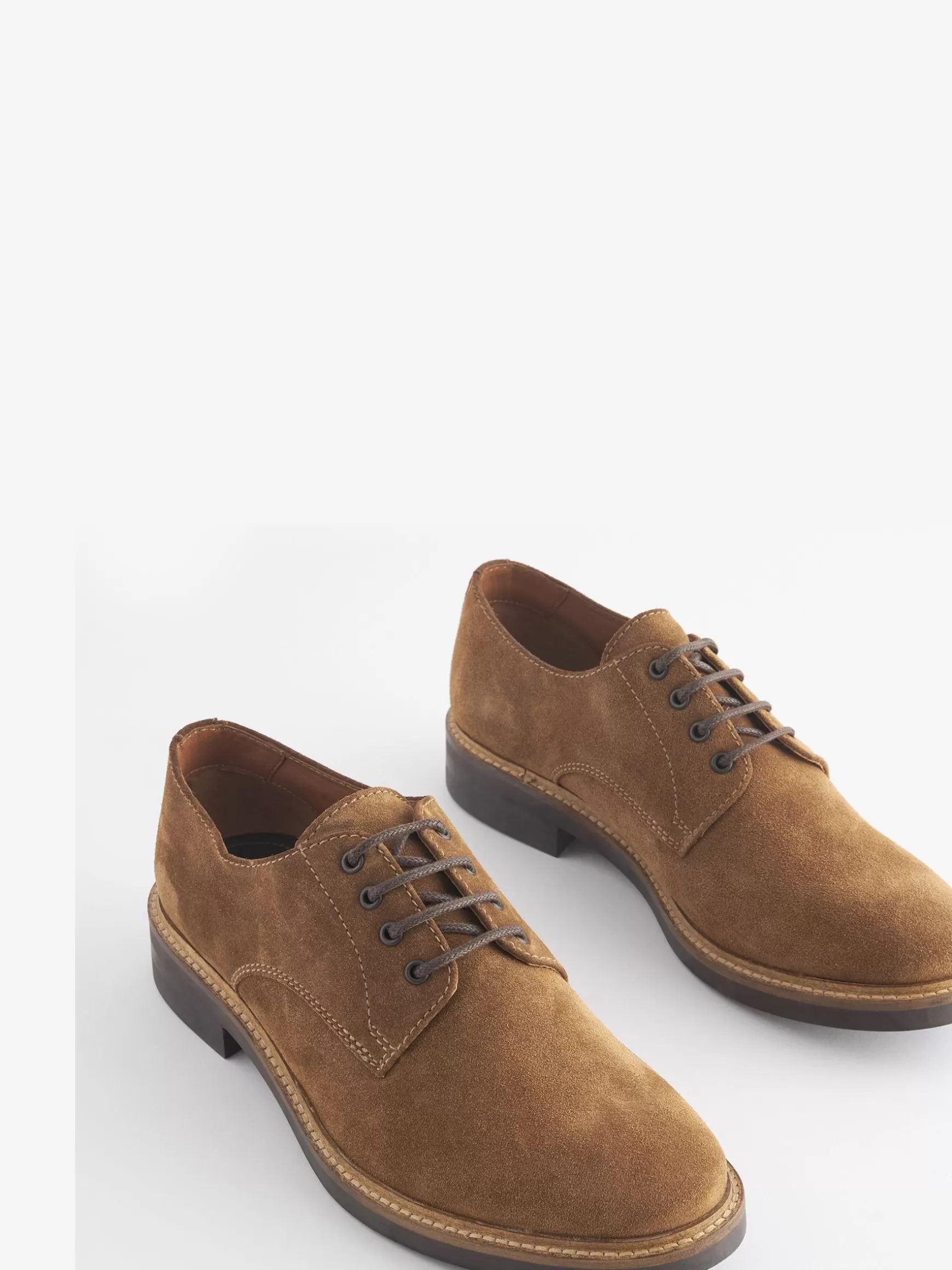 Tan Suede Classic Derby Shoes^Joules New