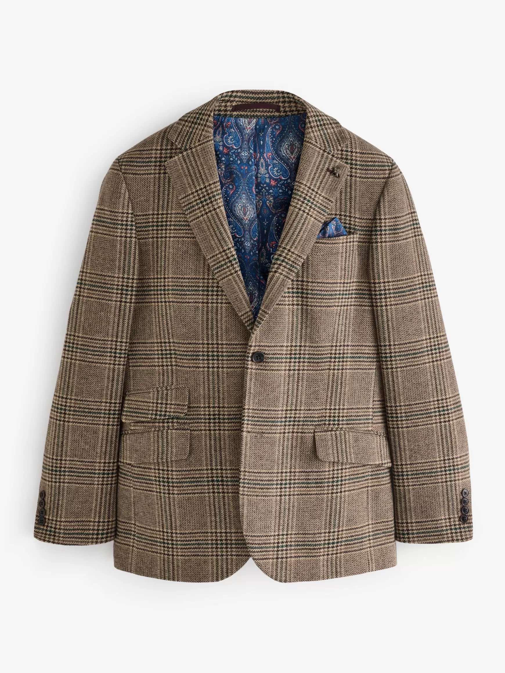 Taupe Brown Slim Fit Check Blazer^Joules Discount