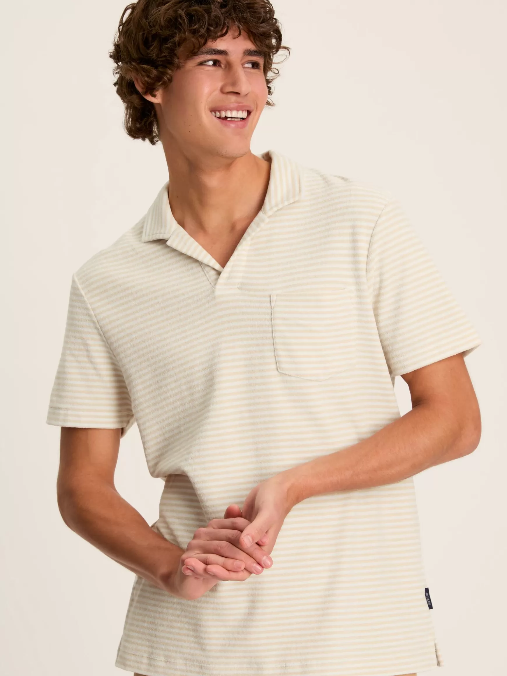 Towelling Striped Polo Shirt^Joules New