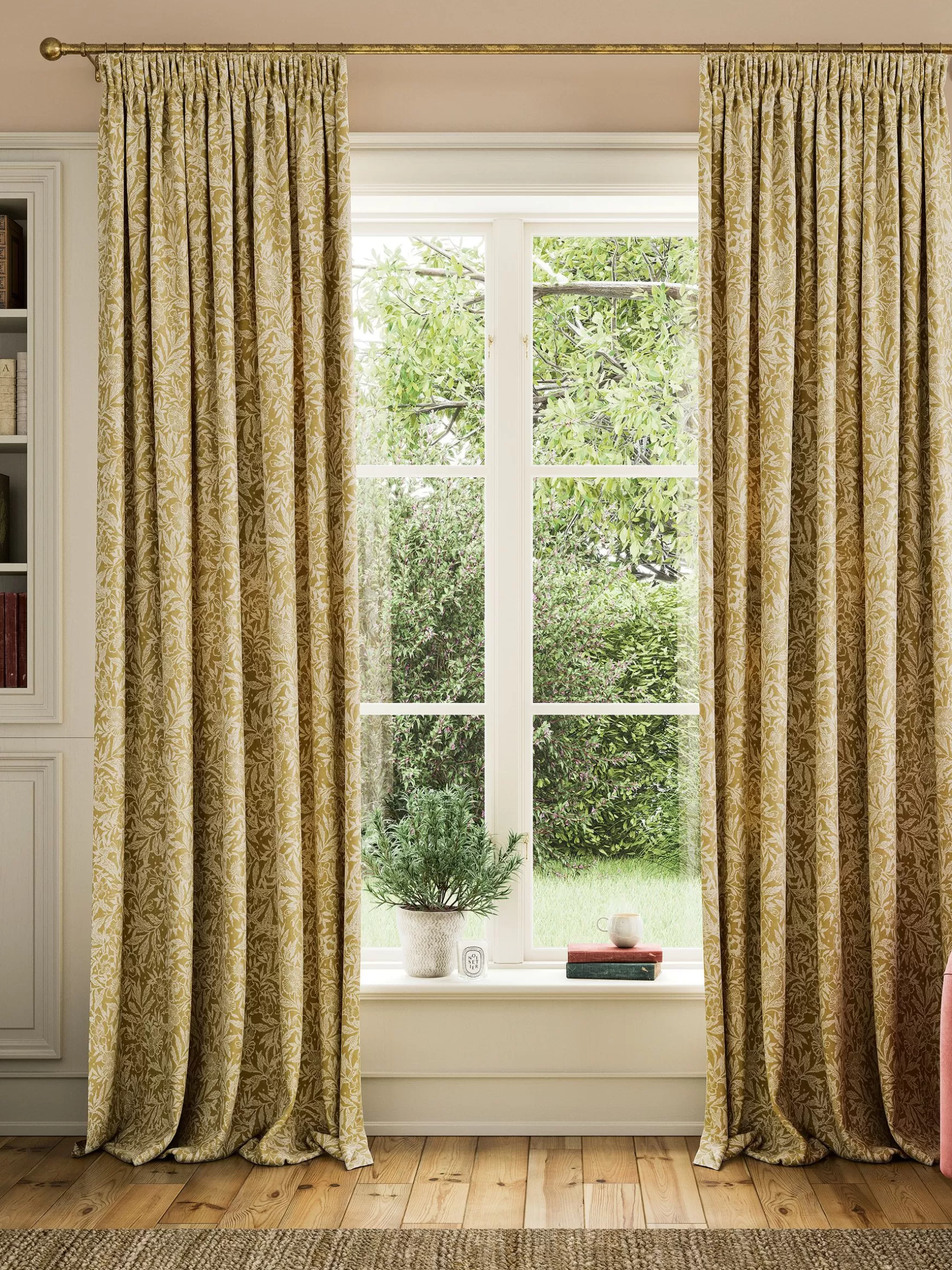 Twilight Ditsy Set of 2 Blackout Pencil Pleat Curtains^Joules Cheap