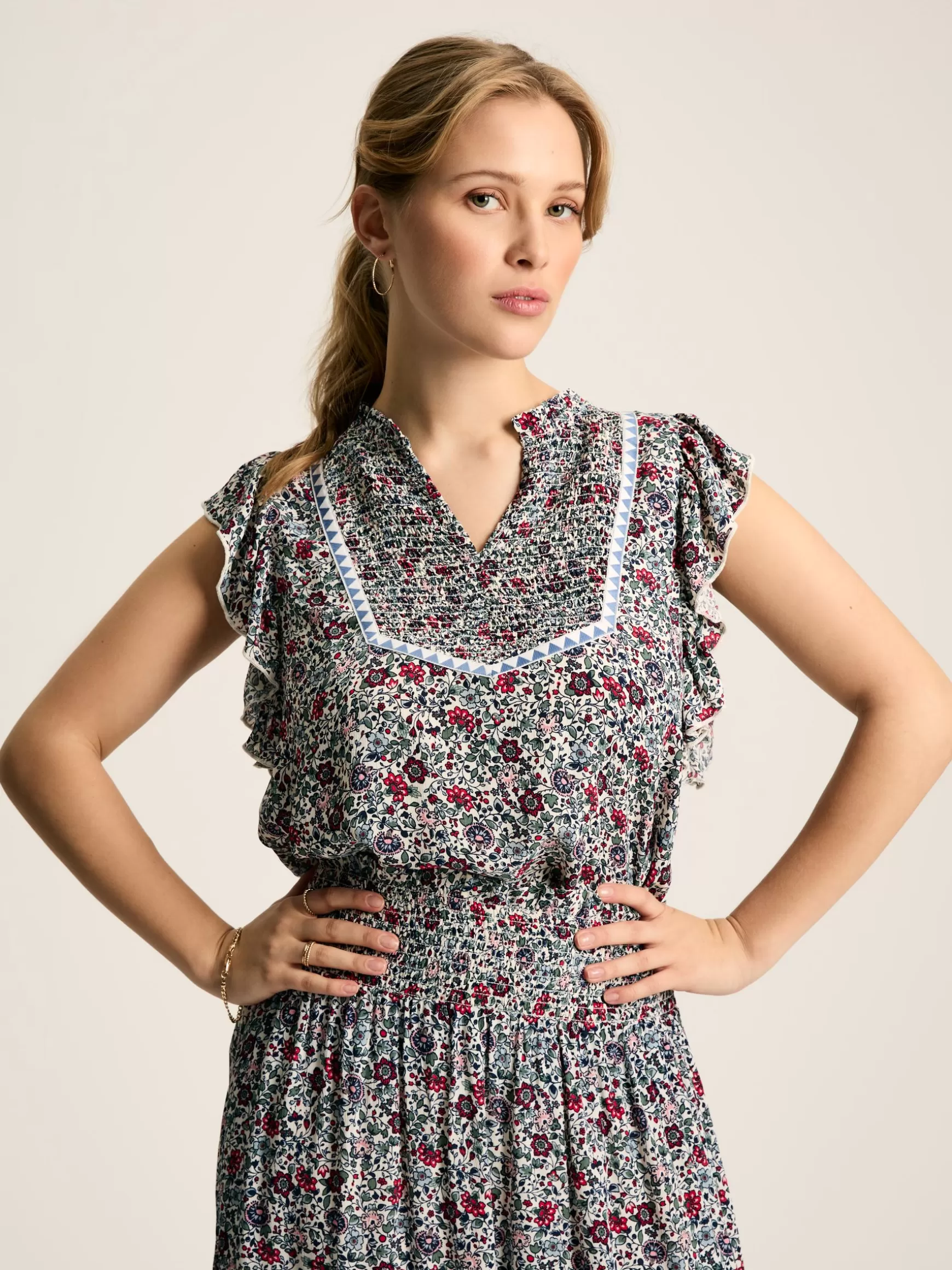 Verity Frill Shoulder Sleeveless Blouse^Joules Flash Sale
