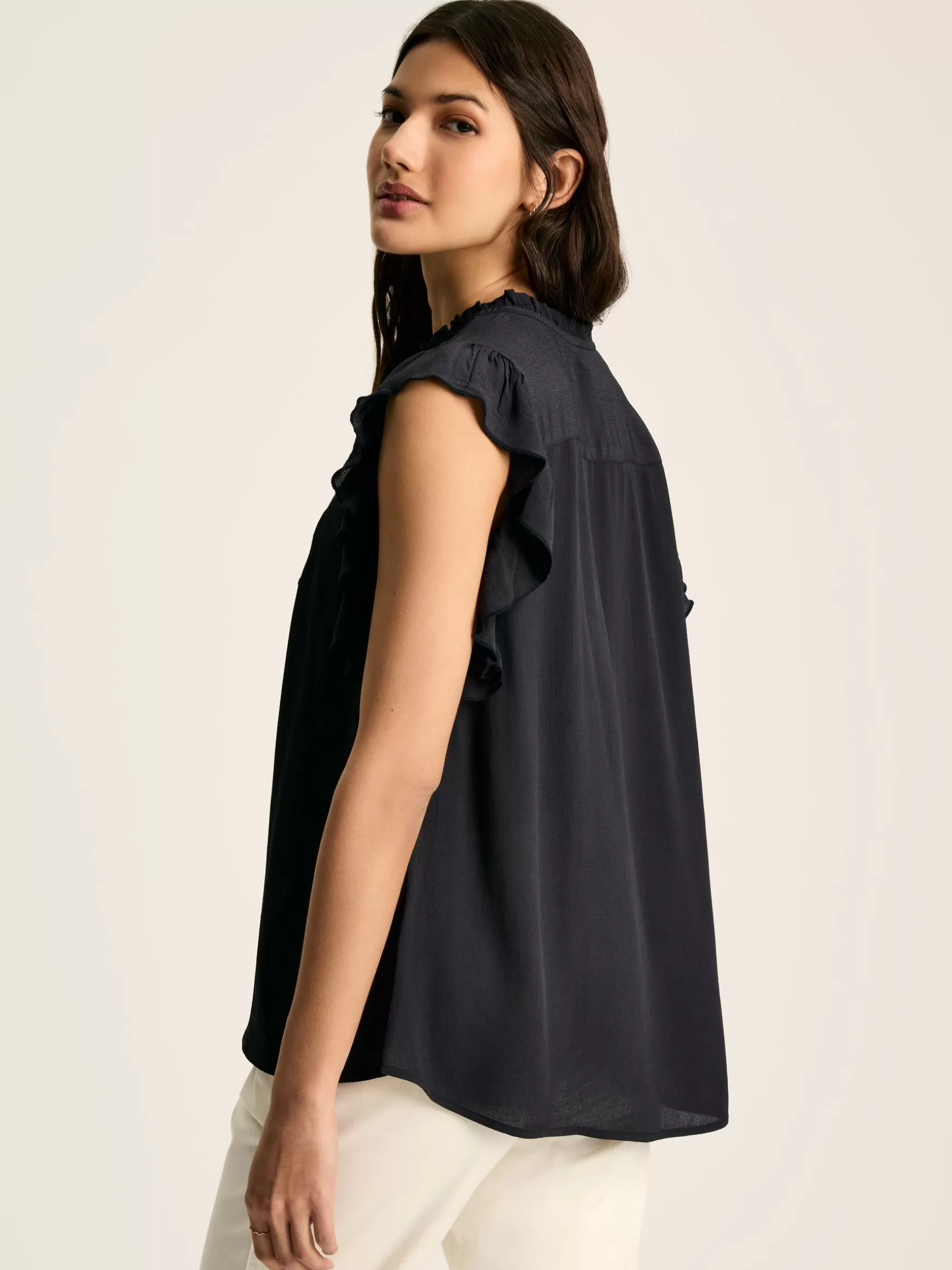 Verity Frill Shoulder Sleeveless Blouse^Joules Hot