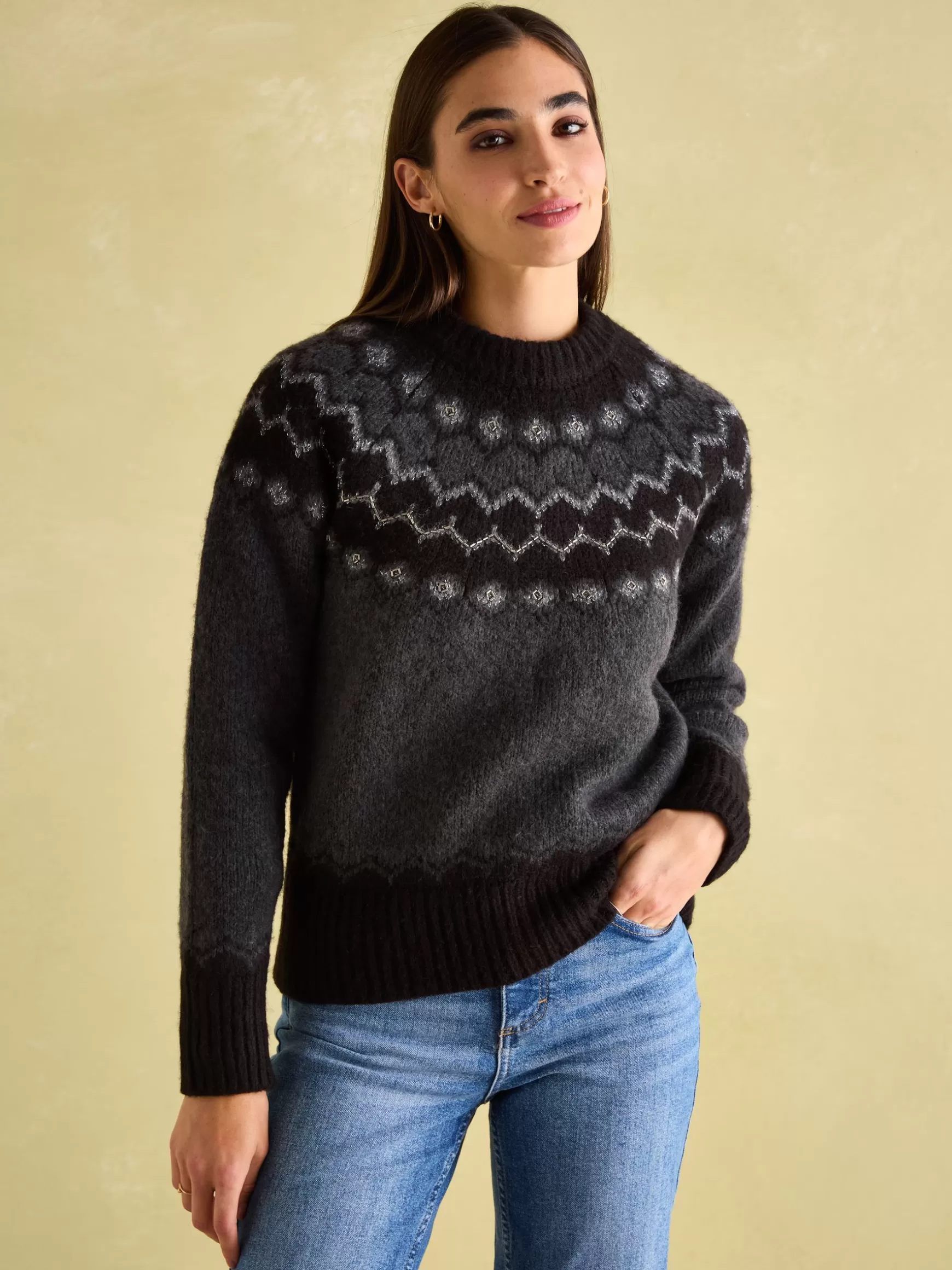 Victoria Charcoal Grey Fair Isle Jumper^Joules Shop