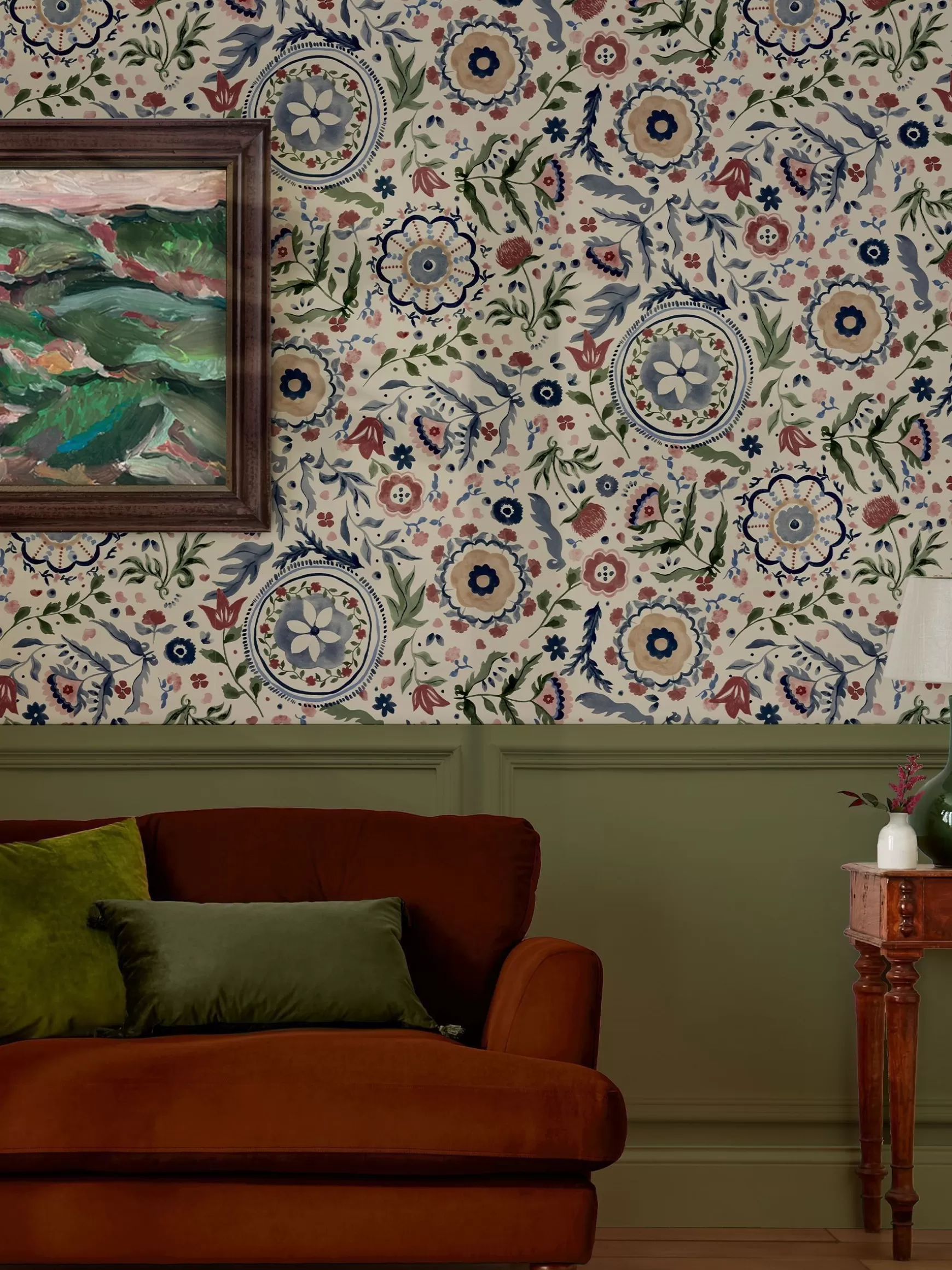 Festival Flowers Antique 10M Wallpaper^Joules Outlet