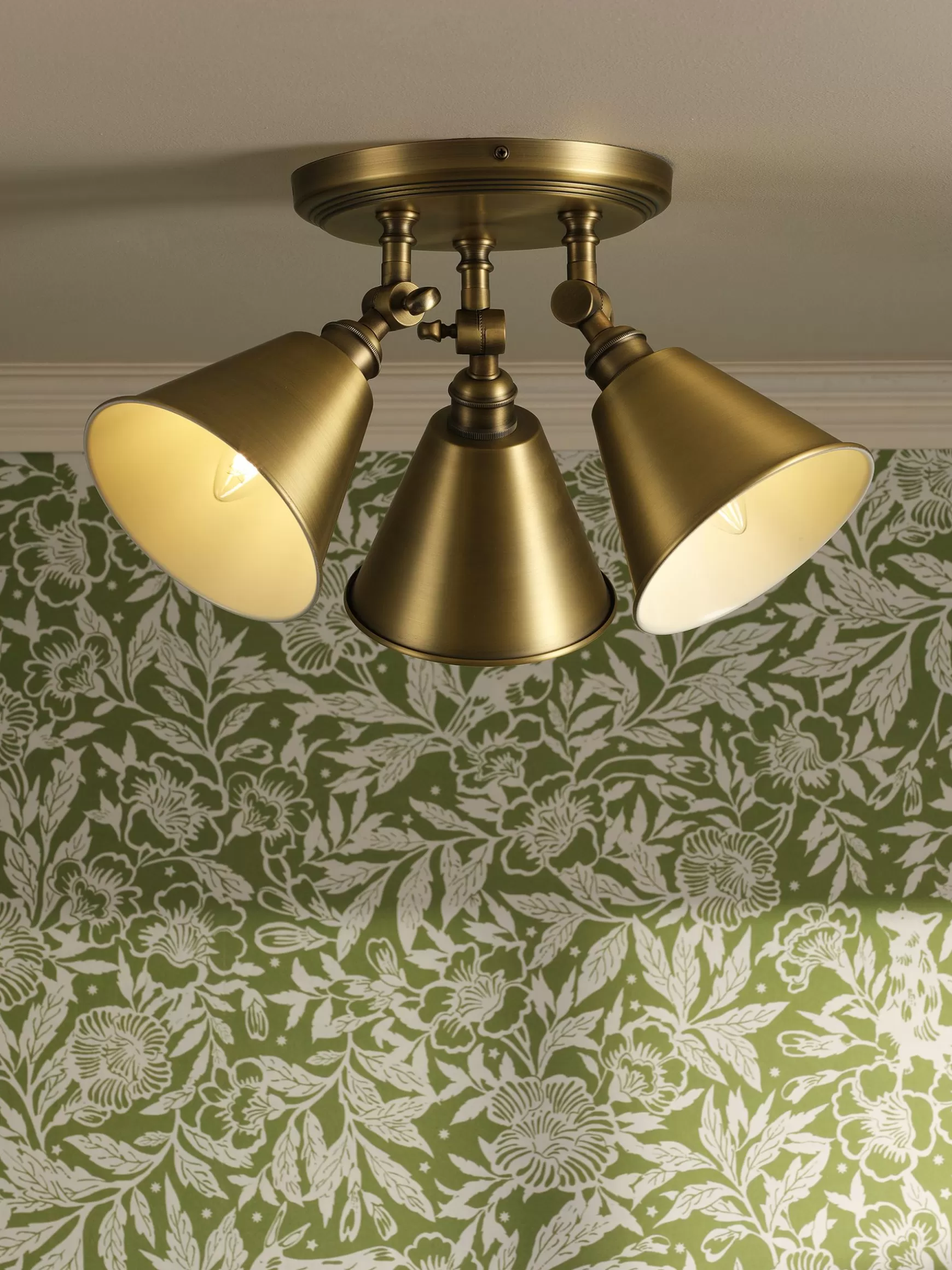 Wollaton Three Way Brass Ceiling Light^Joules Best