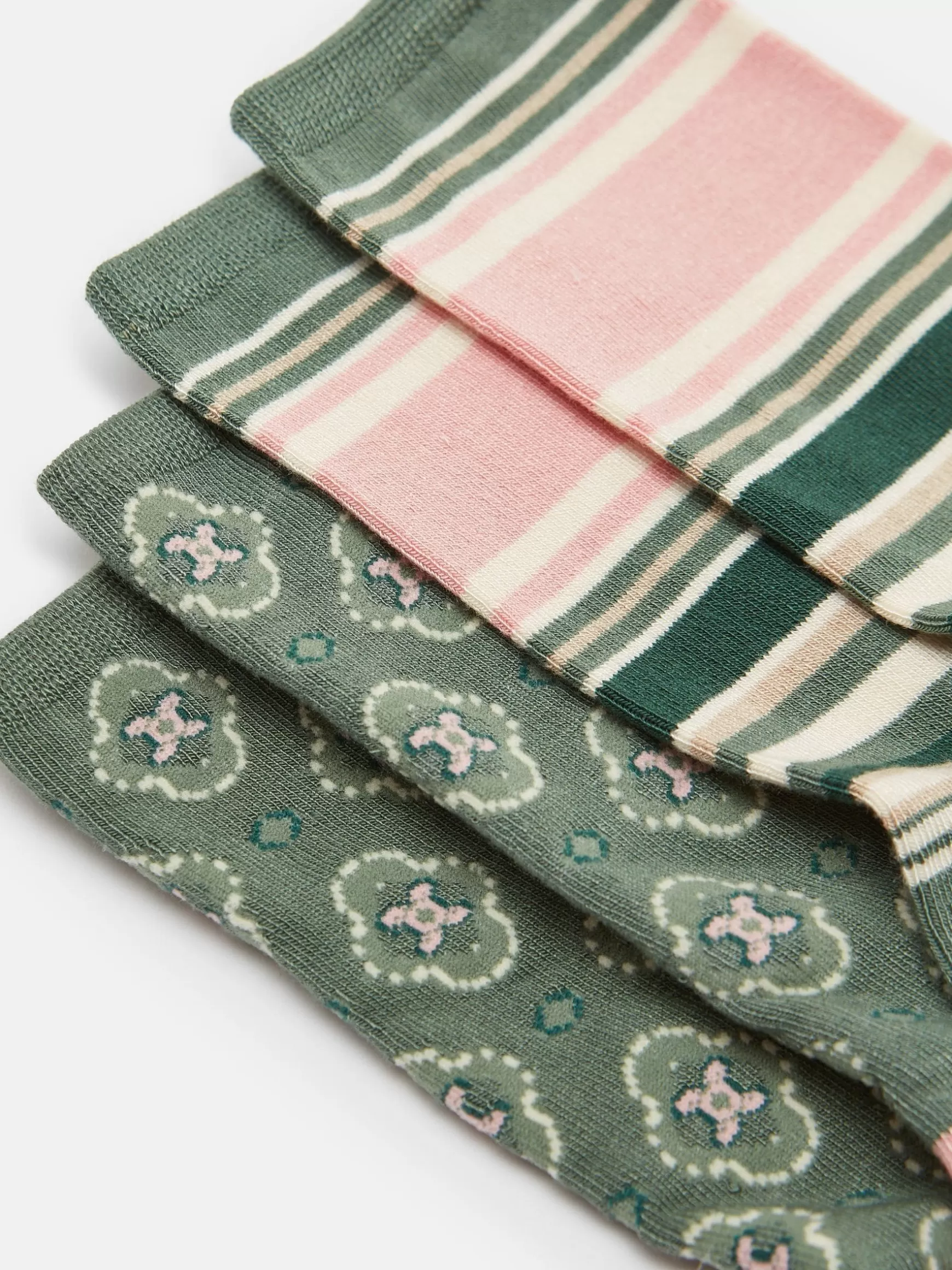 Women's Everyday Khaki Green 2 Pack Socks (size 4-8)^Joules Shop