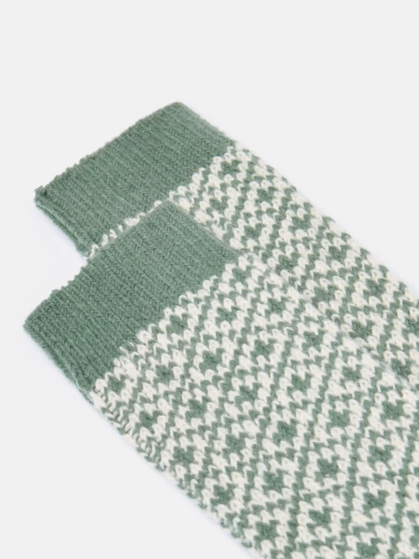 Women's Toasty Khaki Green Cosy Geometric Socks (size 4-8)^Joules Clearance