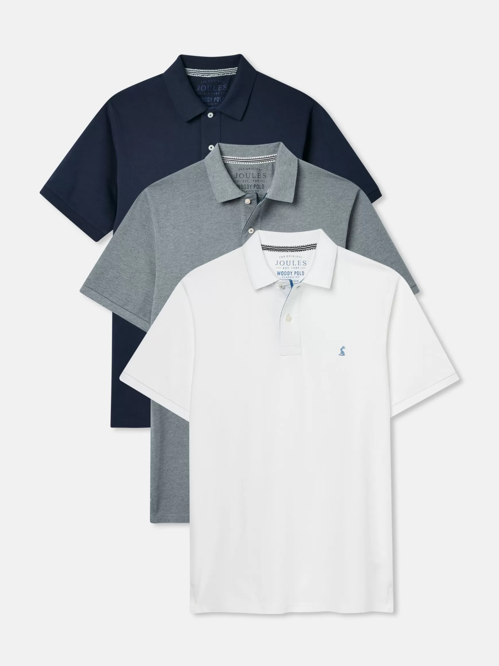 Woody 3 Pack Cotton Polo Shirts^Joules Fashion