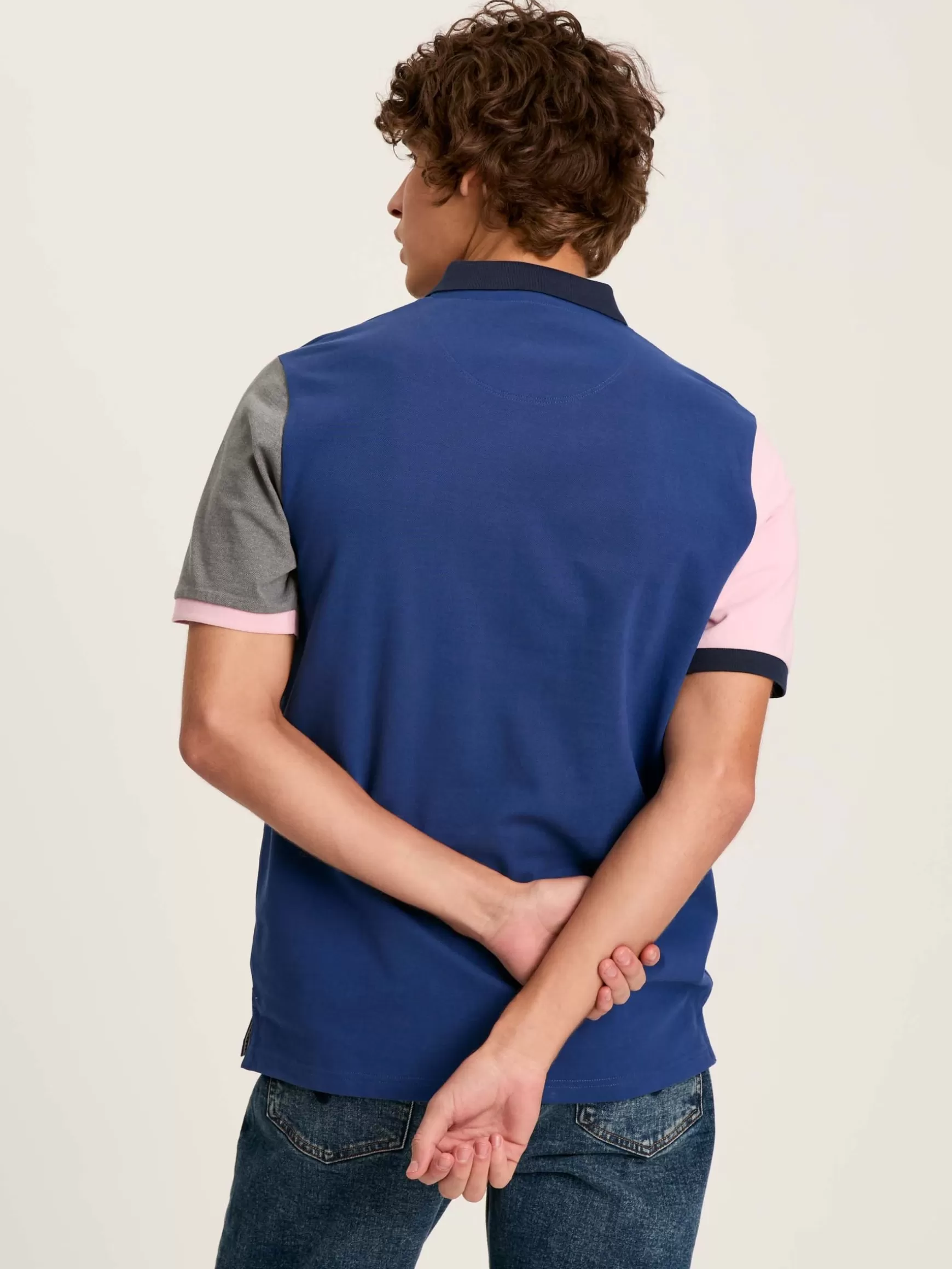 Woody Blue Colour Block Regular Fit Cotton Pique Polo Shirt^Joules Cheap