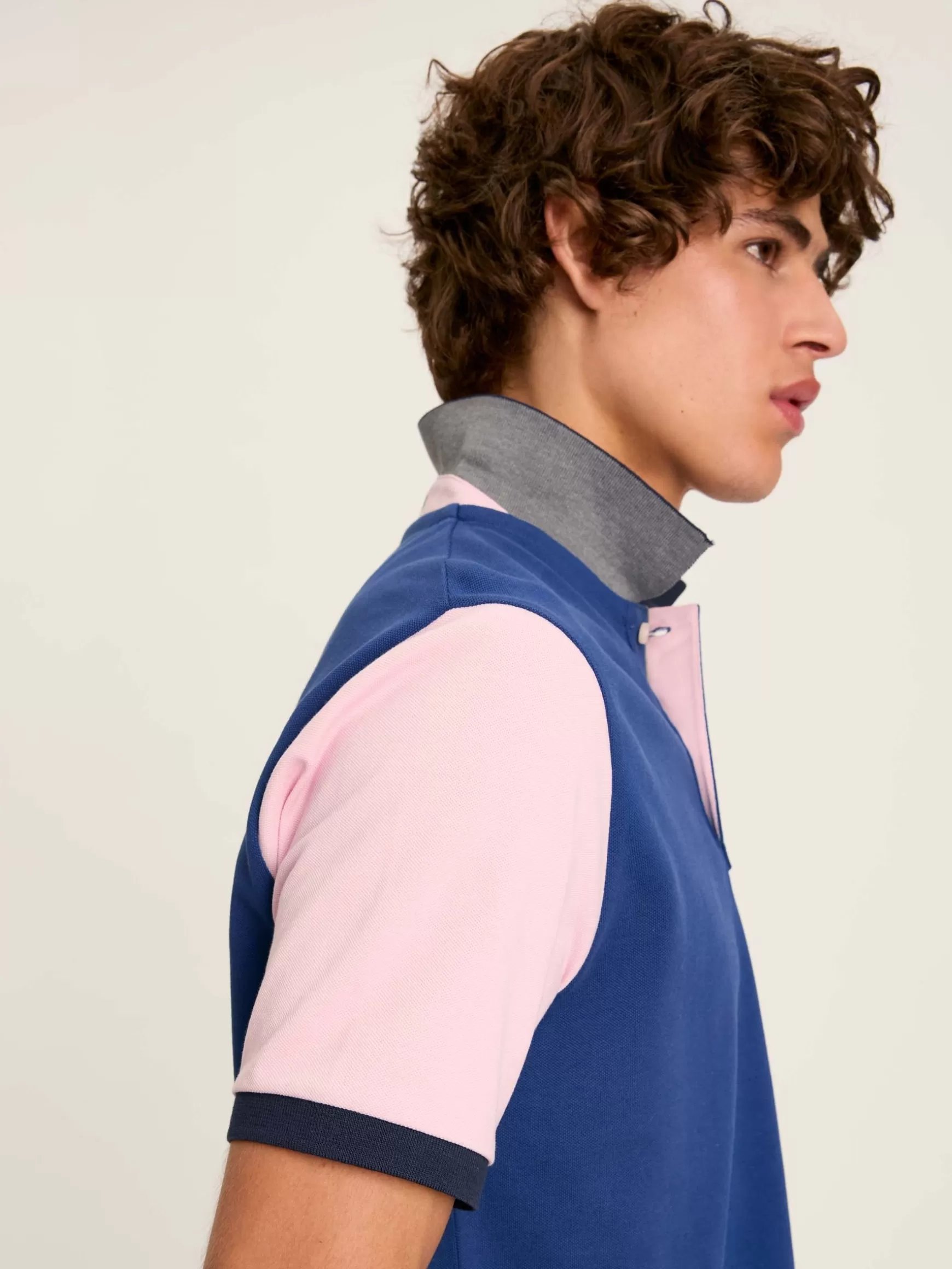 Woody Blue Colour Block Regular Fit Cotton Pique Polo Shirt^Joules Cheap