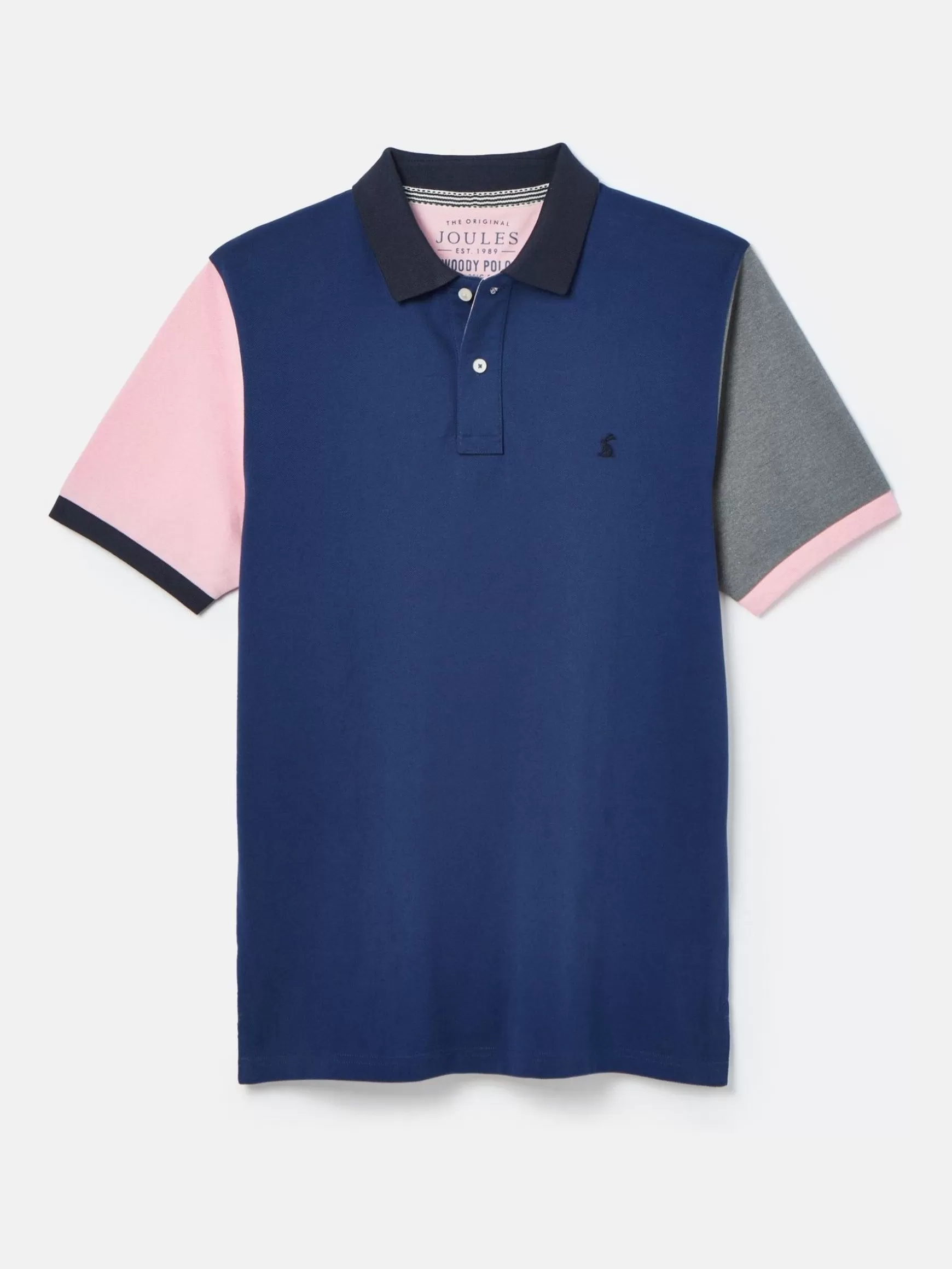 Woody Blue Colour Block Regular Fit Cotton Pique Polo Shirt^Joules Cheap
