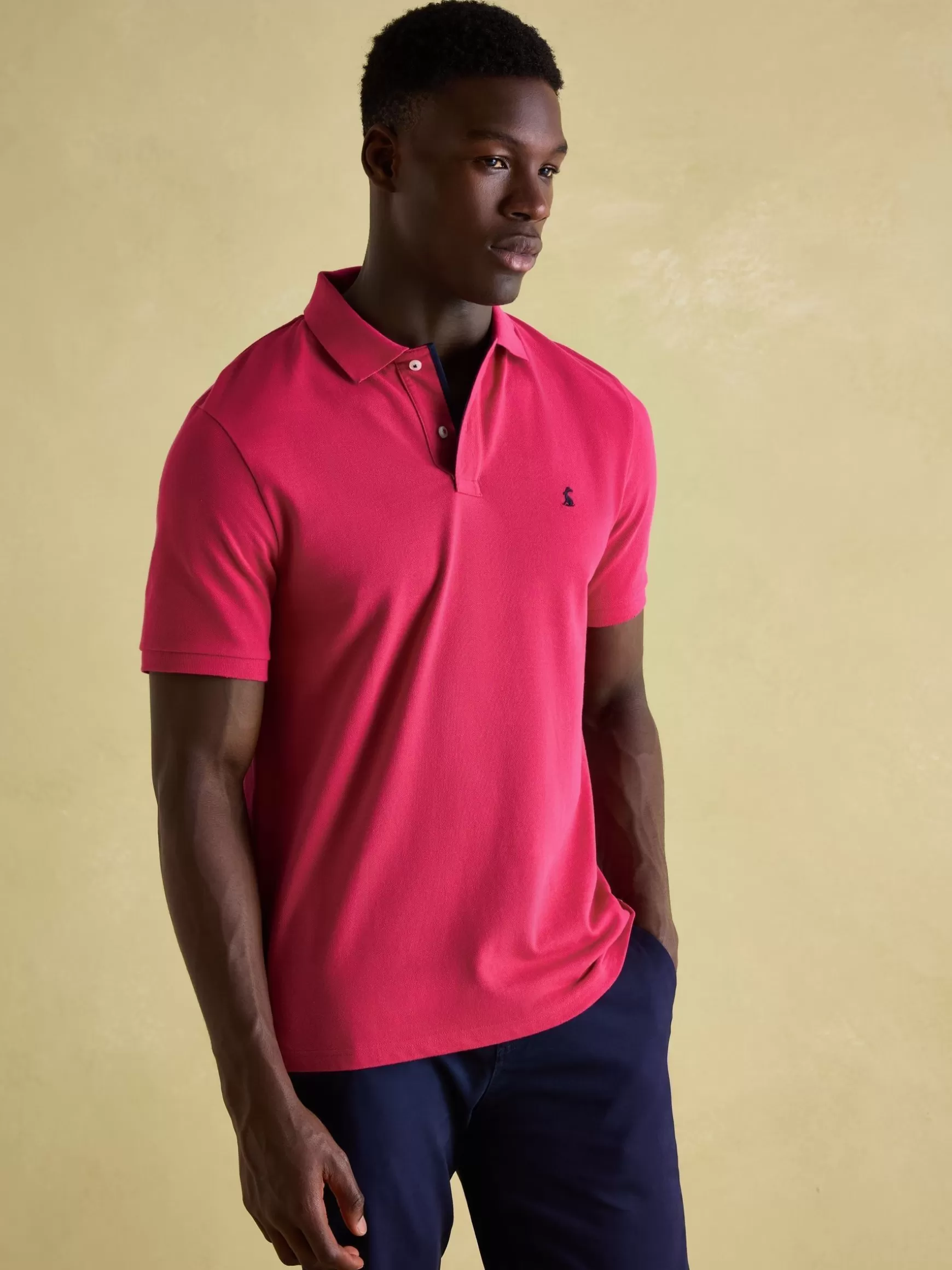 Woody Bright Pink Regular Fit Cotton Pique Polo Shirt^Joules New