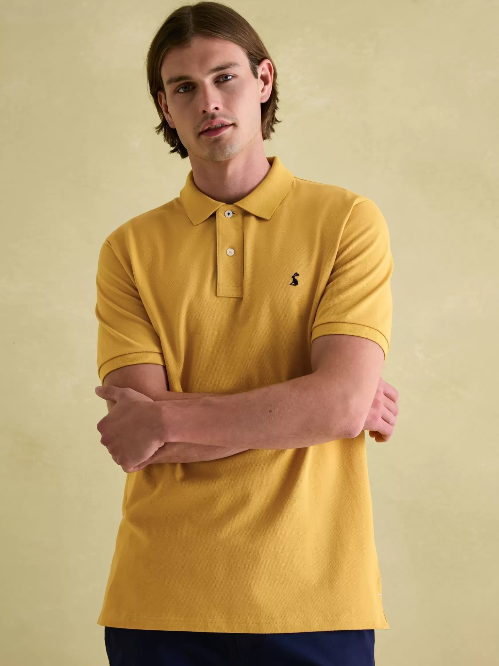Woody Bright Yellow Regular Fit Cotton Pique Polo Shirt^Joules New