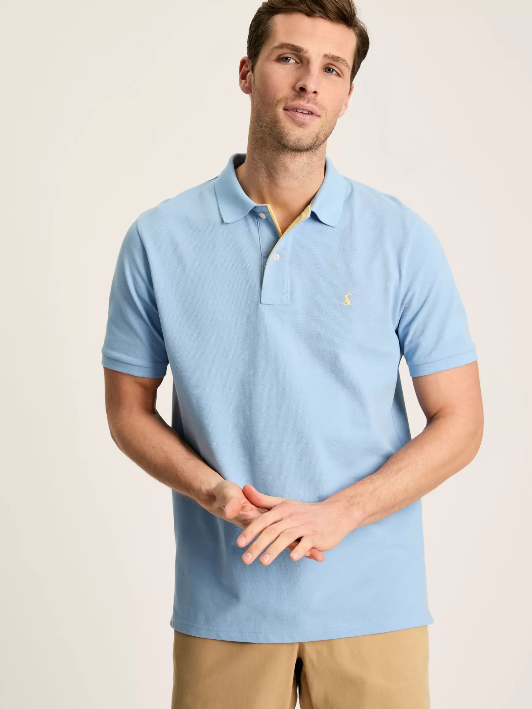 Woody Light Blue Regular Fit Cotton Pique Polo Shirt^Joules Cheap