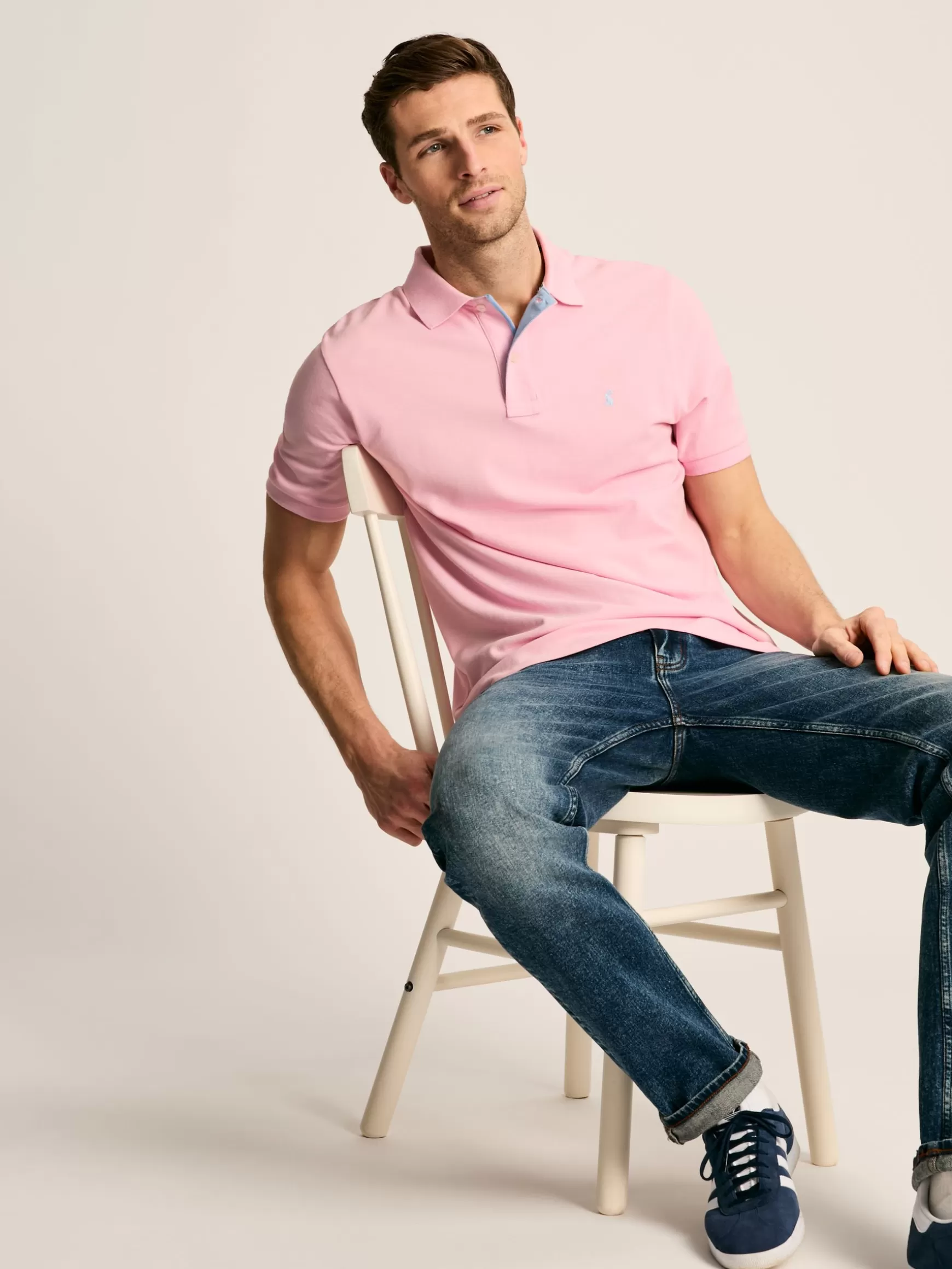 Woody Light Pink Regular Fit Cotton Pique Polo Shirt^Joules Shop