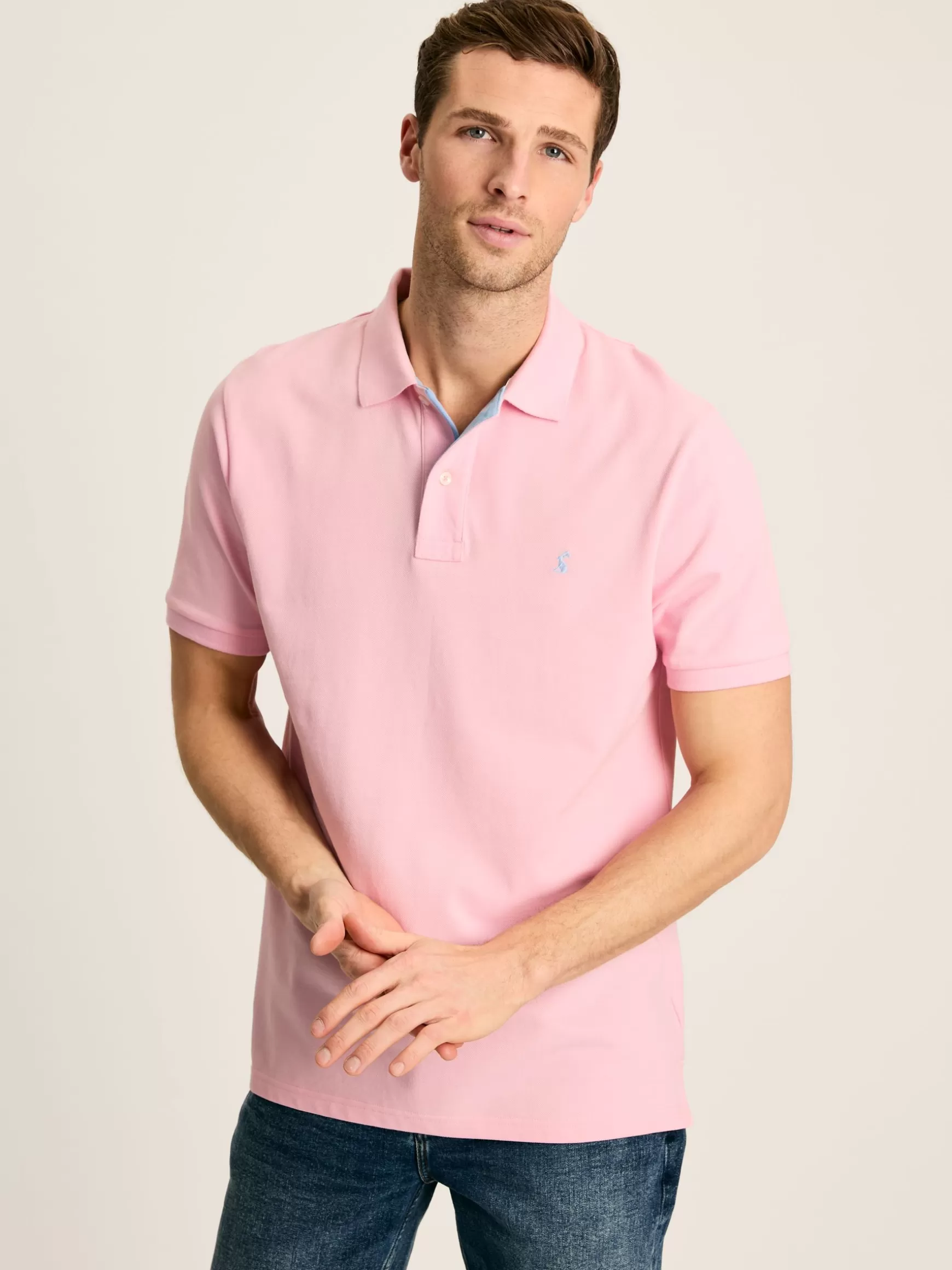 Woody Light Pink Regular Fit Cotton Pique Polo Shirt^Joules Shop